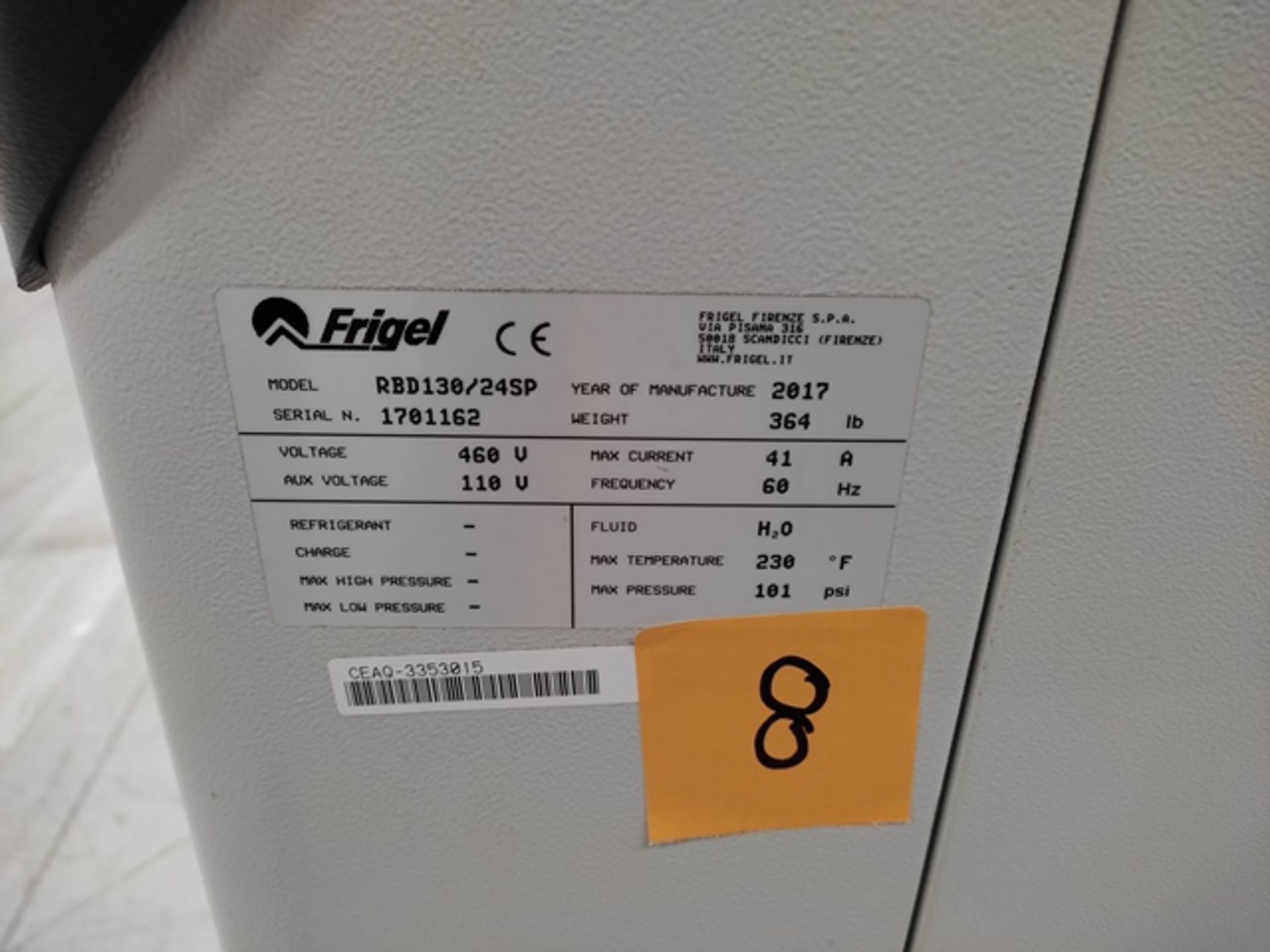 Lot of: (2) Frigel RBD130/24 SP 24 KW Flow Booster Temperature Controllers, Mfg. Year: 2017 - Image 5 of 10
