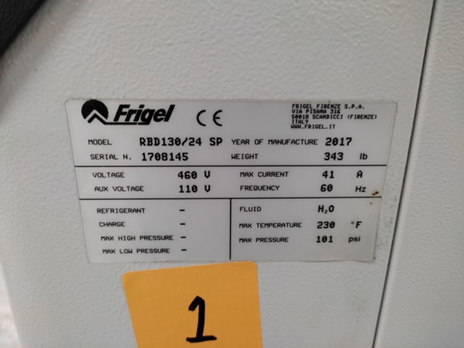 Lot of: (2) Frigel RBD130/24 SP 24 KW Flow Booster Temperature Controller, Mfg. Year: 2017 - Image 10 of 11
