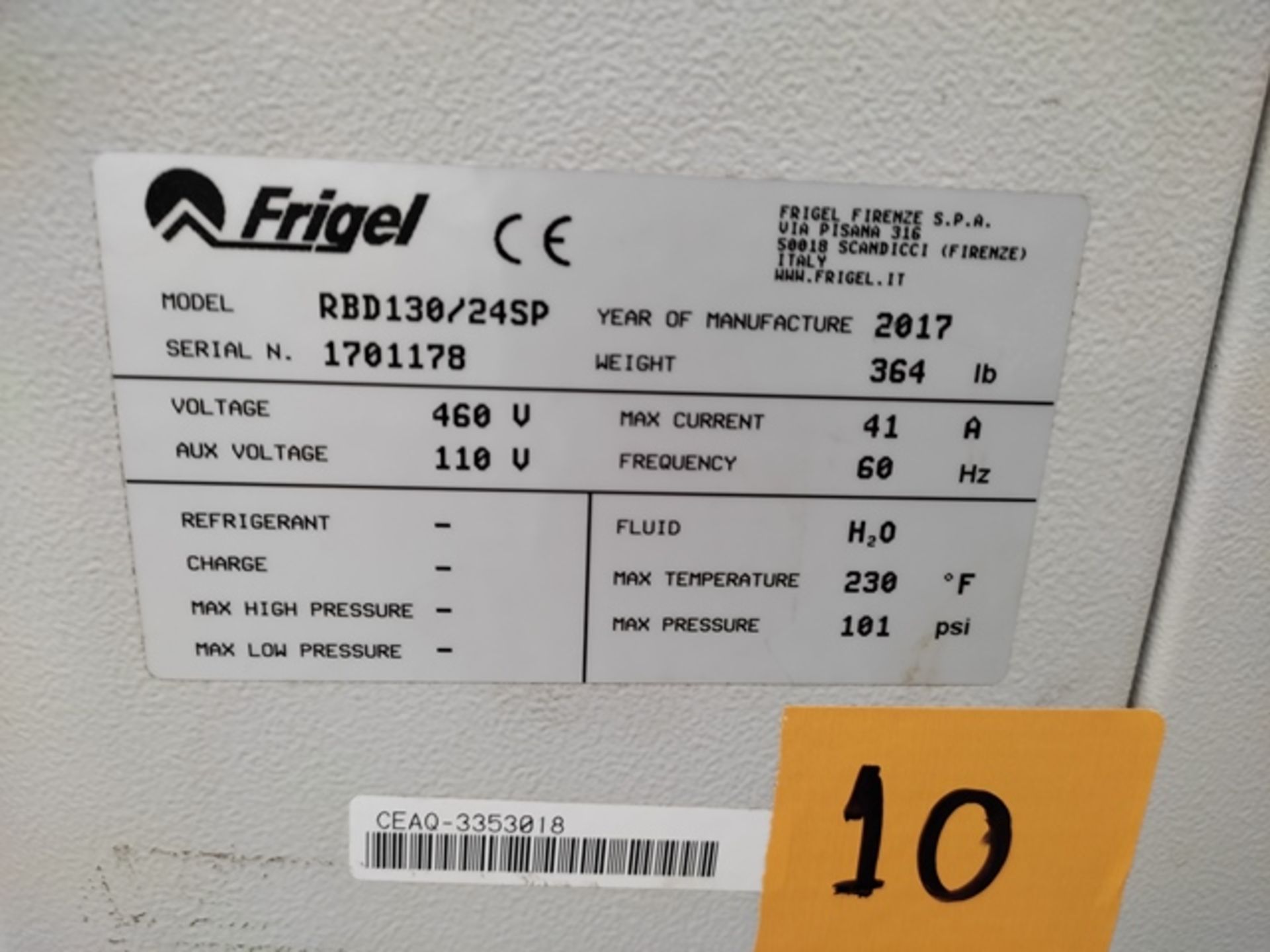 Lot of: (2) Frigel RBD130/24 SP 24 KW Flow Booster Temperature Controller, Mfg. Year: 2017 - Image 11 of 11
