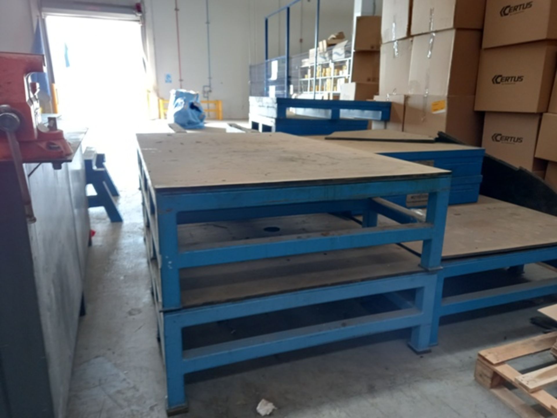 Work Tables and Misc. Tools Consisting of: (1) Industrial Work Table with Grinder, Press, Screws - Image 5 of 10