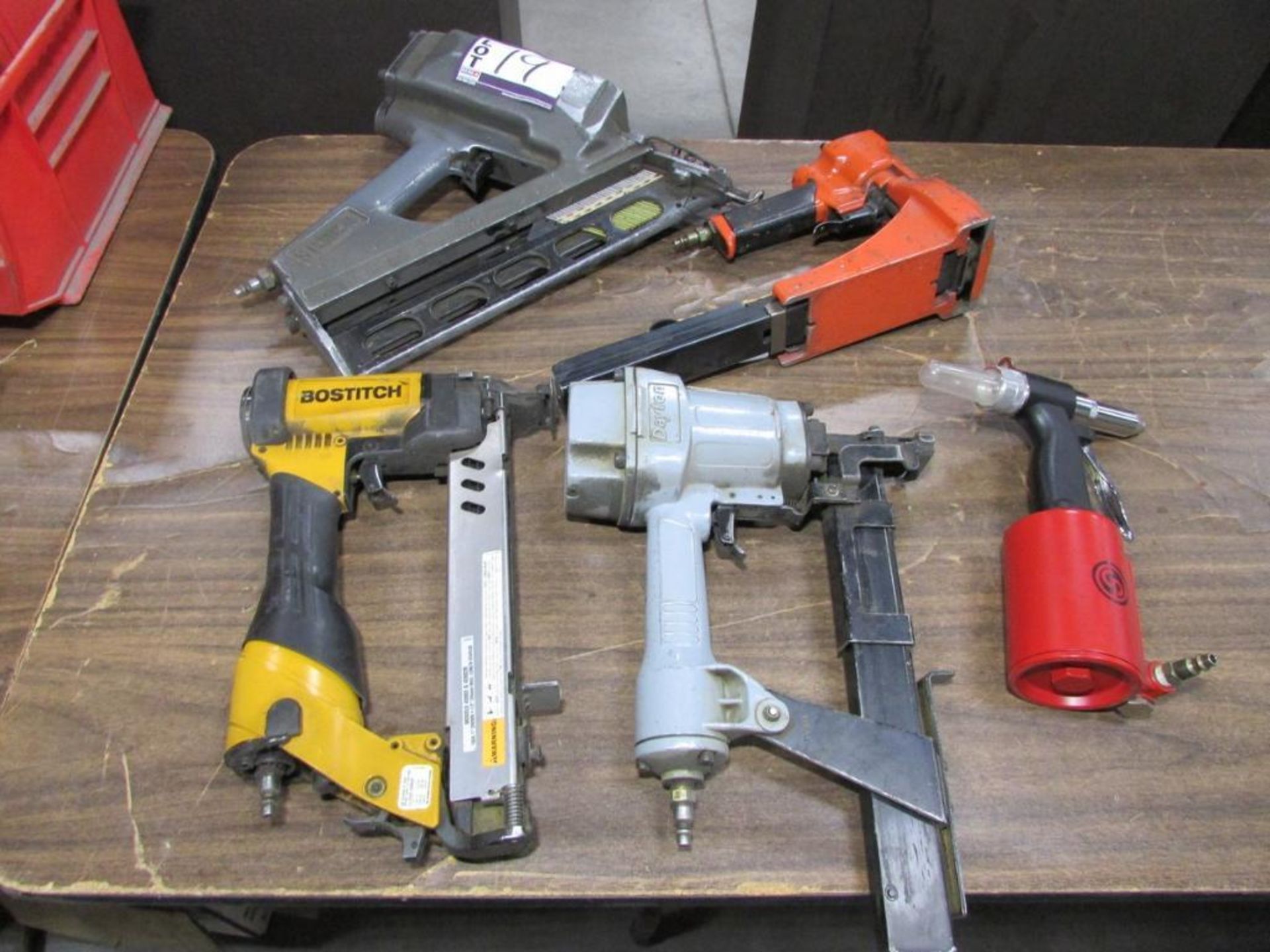 Assorted Pneumatic Fastening Tools: (1) Senco SN IV Nailer, (1) Bostich 438S2 Stapler, (1) Dayton 6W