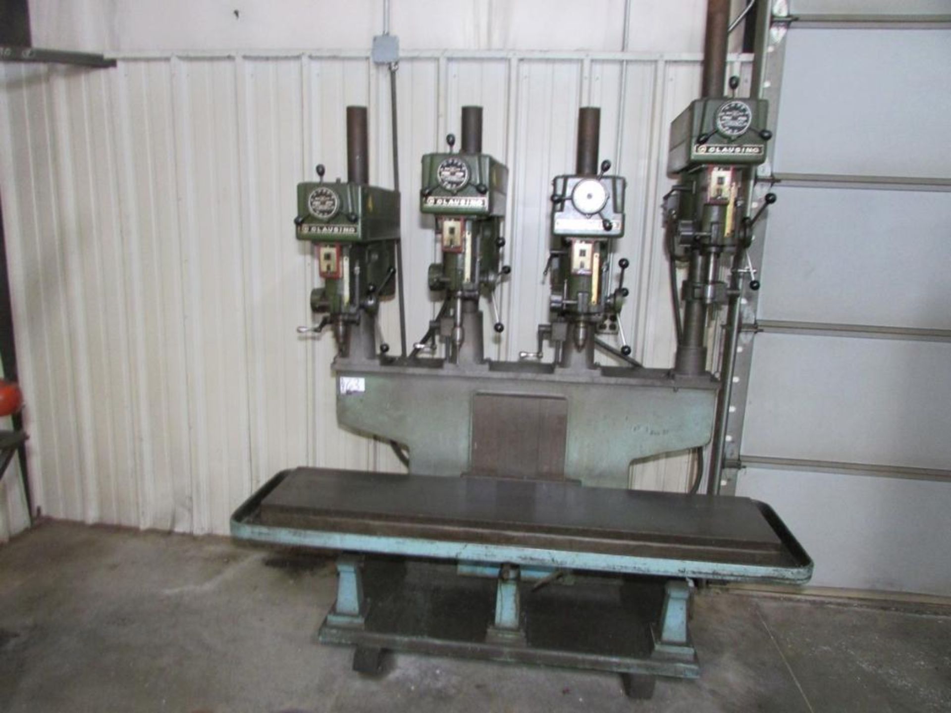 Clausing 14" 4-Head Gang Drill Press, 66"x14" Adjustable Height Table, (2) Clausing Model 1666 Drill - Image 2 of 20