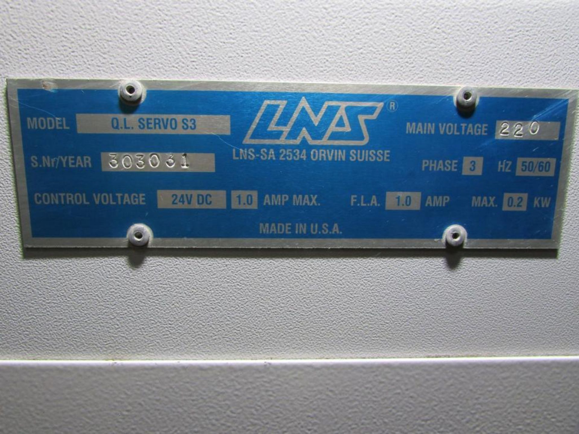 LNS Q.L. Servo S3 Automatic Bar Feeder, 60" Max Bar Length - Bild 13 aus 13
