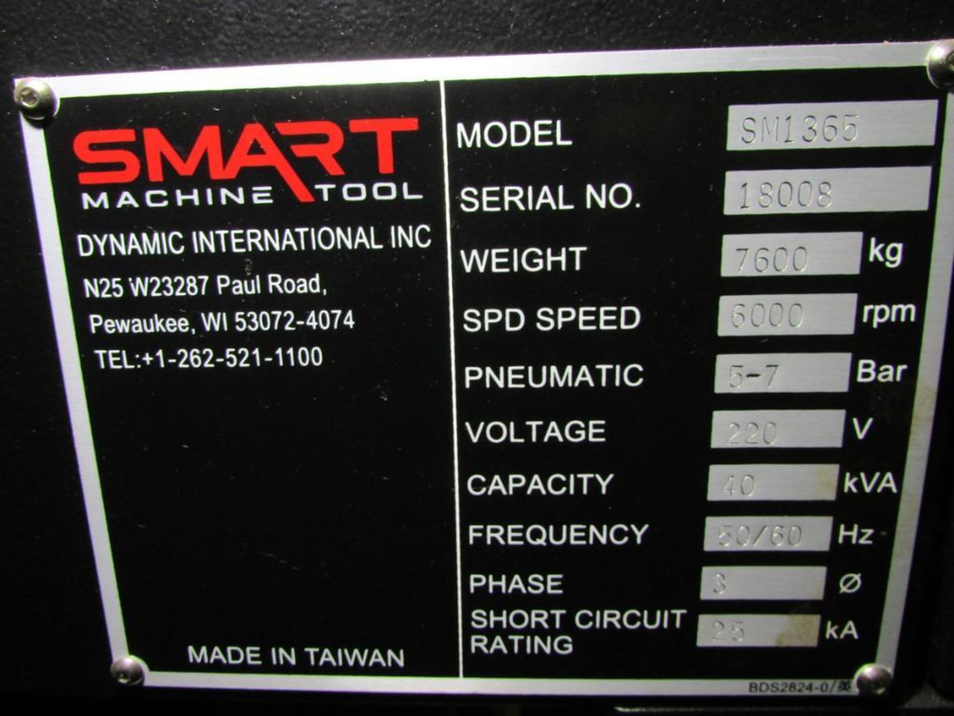 Smart Machine Tool SM1365 3-Axis CNC Vertical Milling Machine, Fanuc Series Oi-MF Control - Bild 21 aus 21