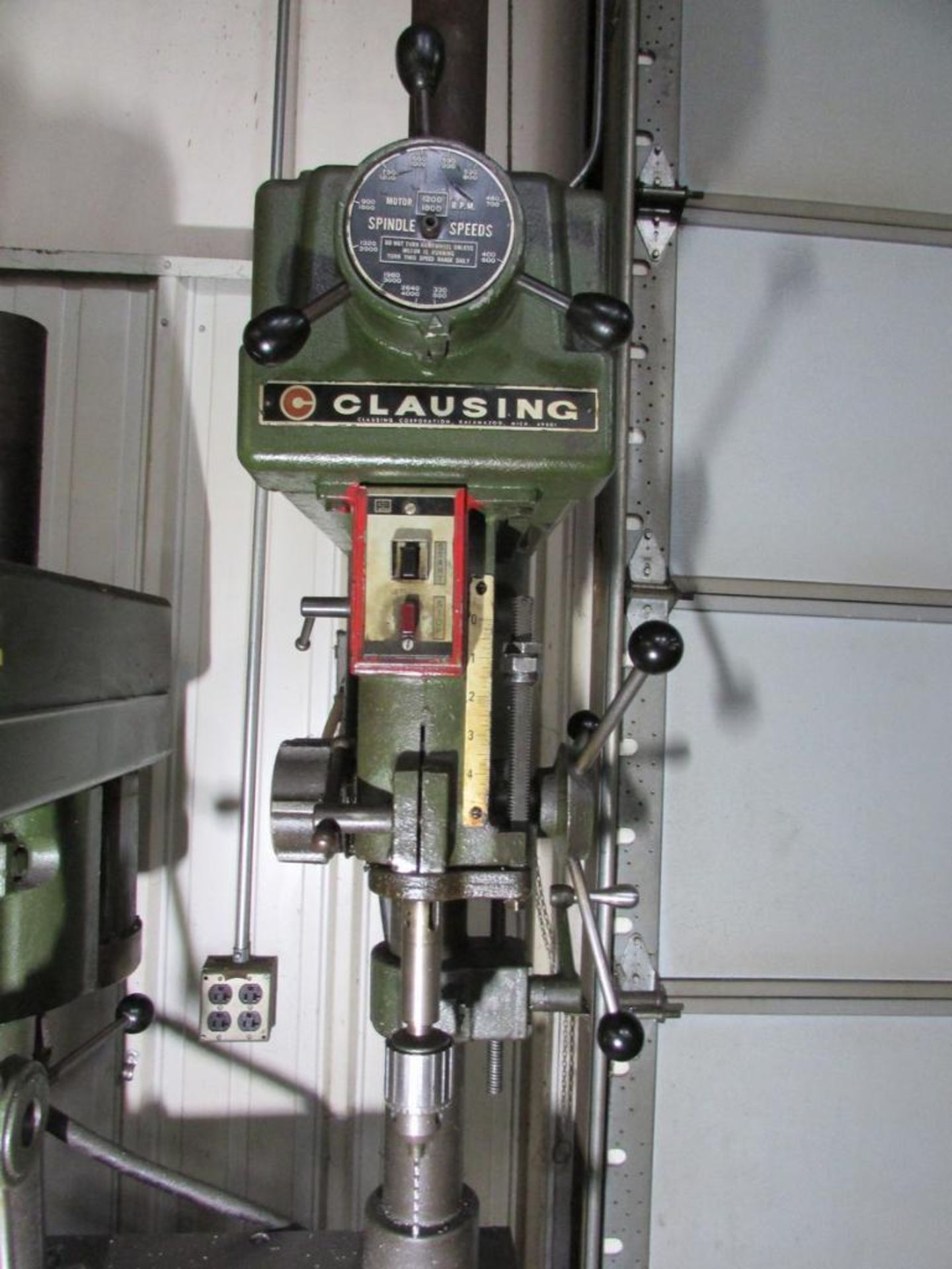 Clausing 14" 4-Head Gang Drill Press, 66"x14" Adjustable Height Table, (2) Clausing Model 1666 Drill - Image 17 of 20