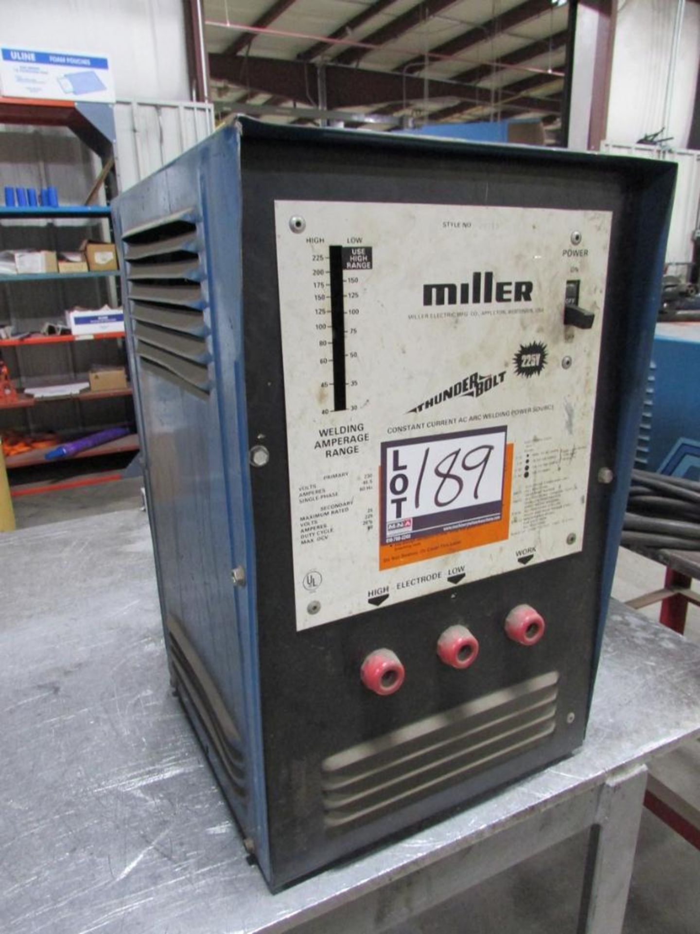 Miller Thuderbolt 225V CC AC Welding Power Source, with Electrode Holder