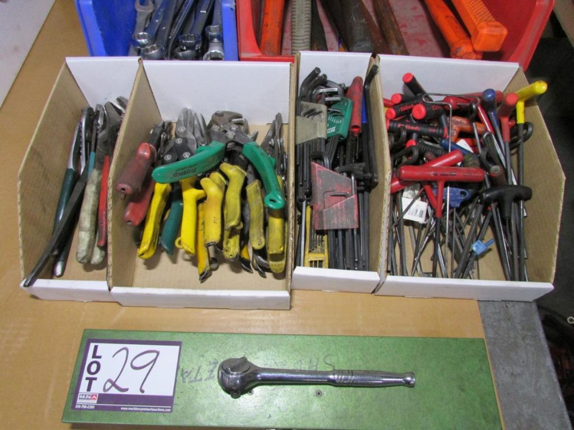 Assorted Hand Tools: Wrenches, Hammers, Pliers, Snips, Allen Wrenches, Ratchet, and Socket Set - Image 3 of 4