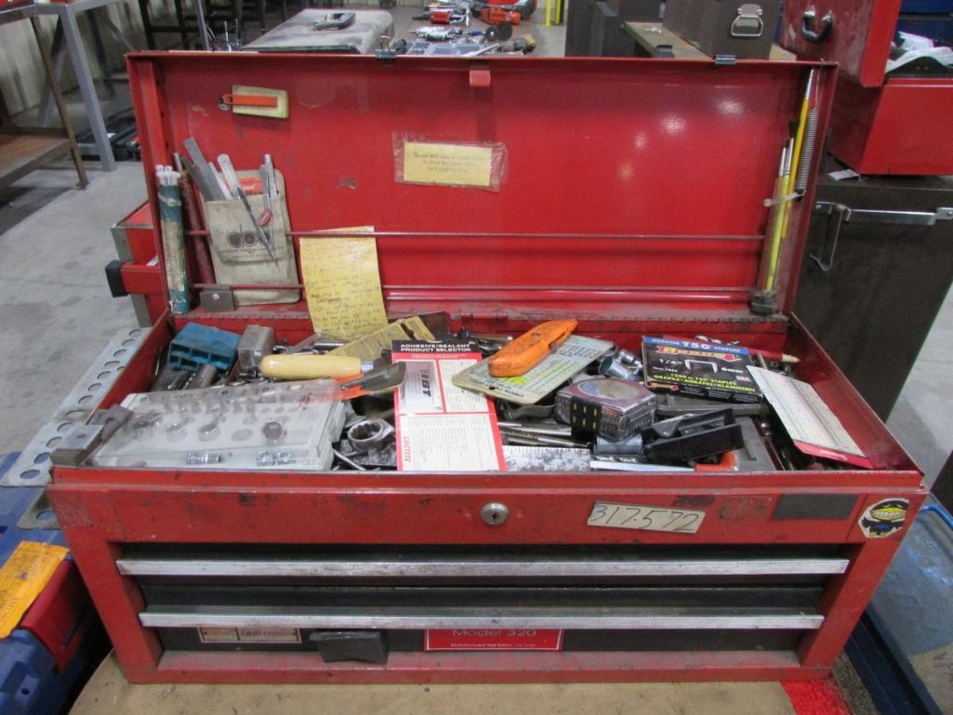 Sears Craftsman 2-Drawer Rolling Tool Box with Open Top 2-Drawer Tool Box, Assorted Hand Tools and C - Image 6 of 7