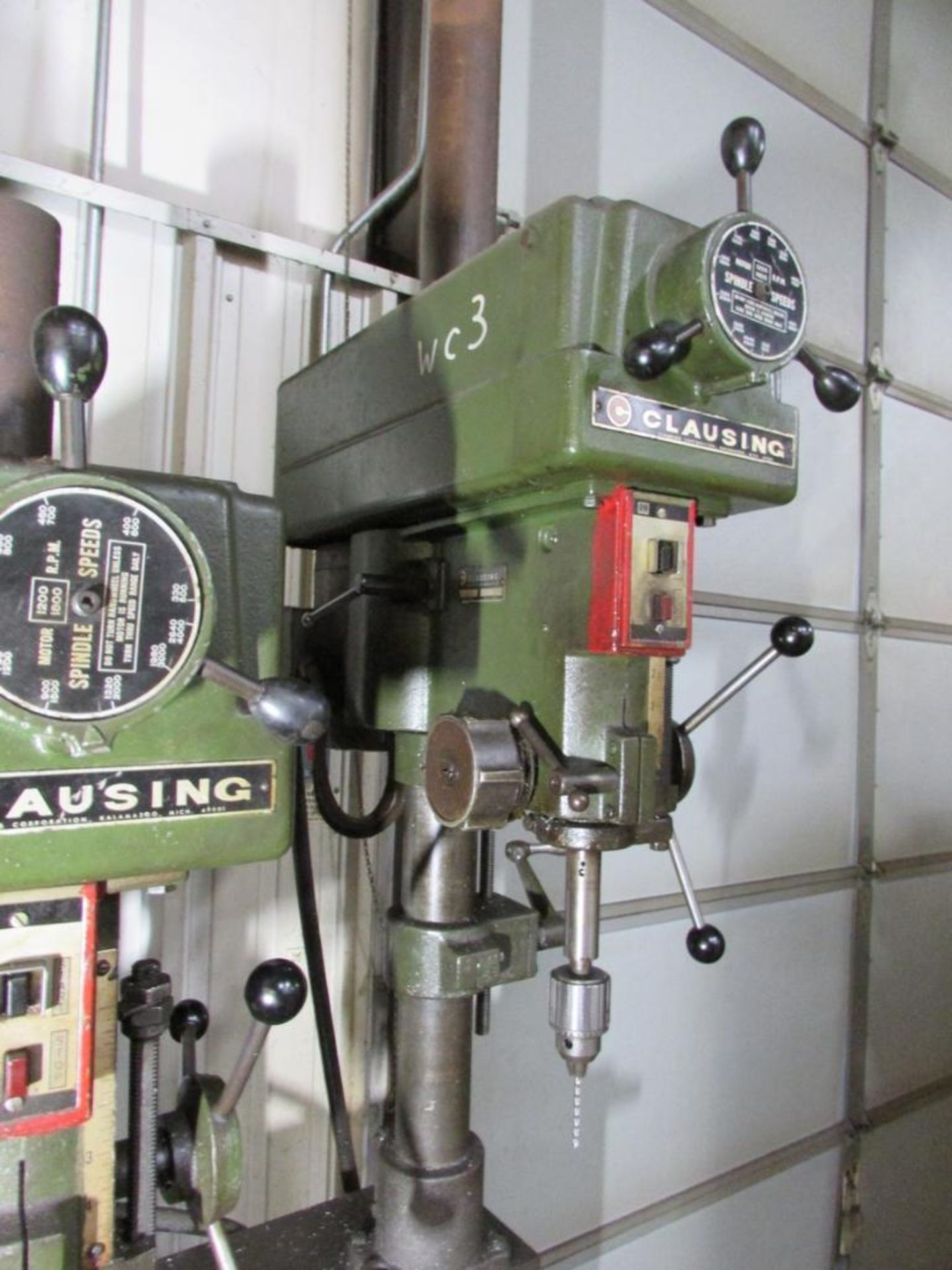 Clausing 14" 4-Head Gang Drill Press, 66"x14" Adjustable Height Table, (2) Clausing Model 1666 Drill - Image 16 of 20