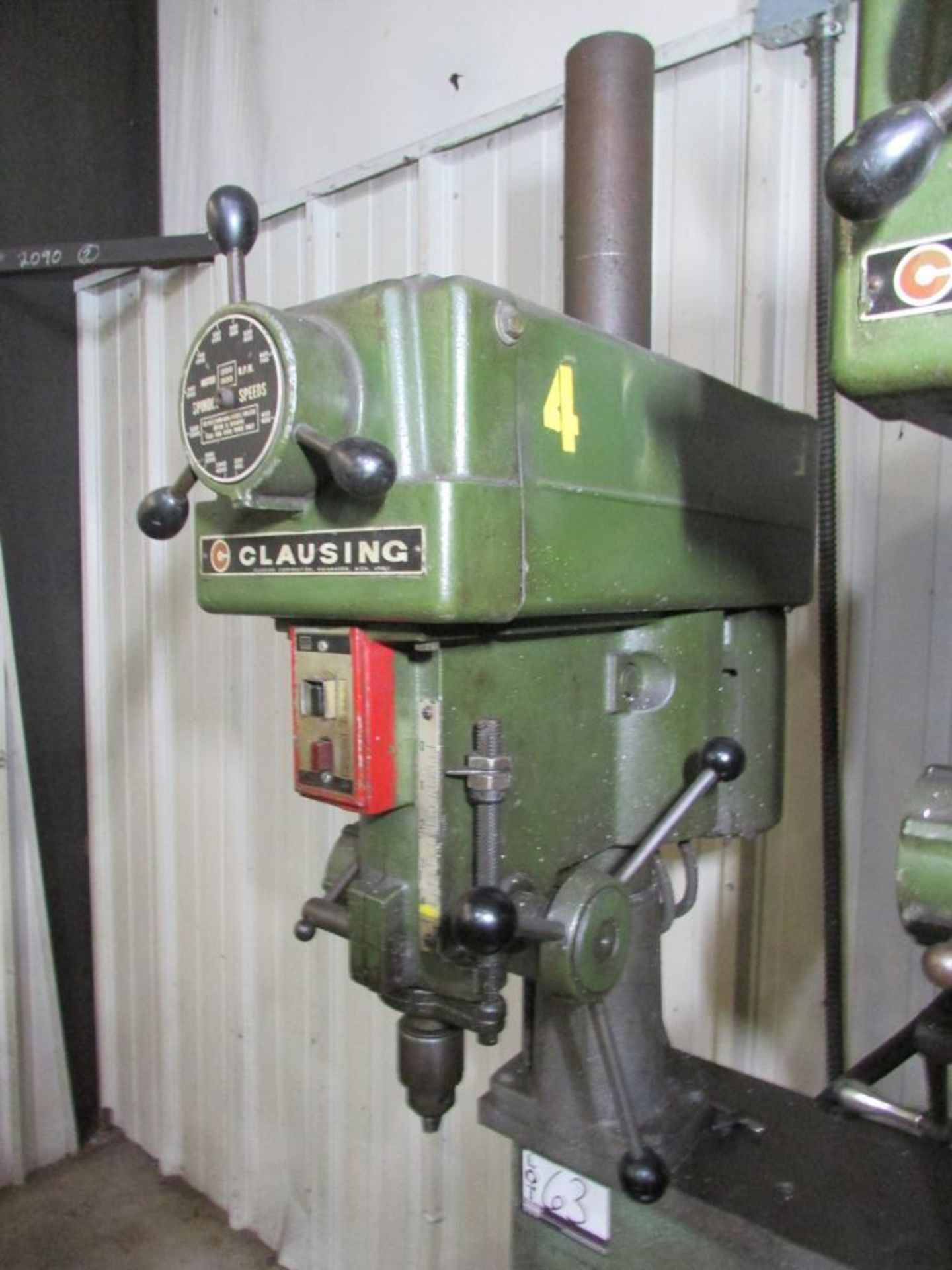 Clausing 14" 4-Head Gang Drill Press, 66"x14" Adjustable Height Table, (2) Clausing Model 1666 Drill - Image 8 of 20