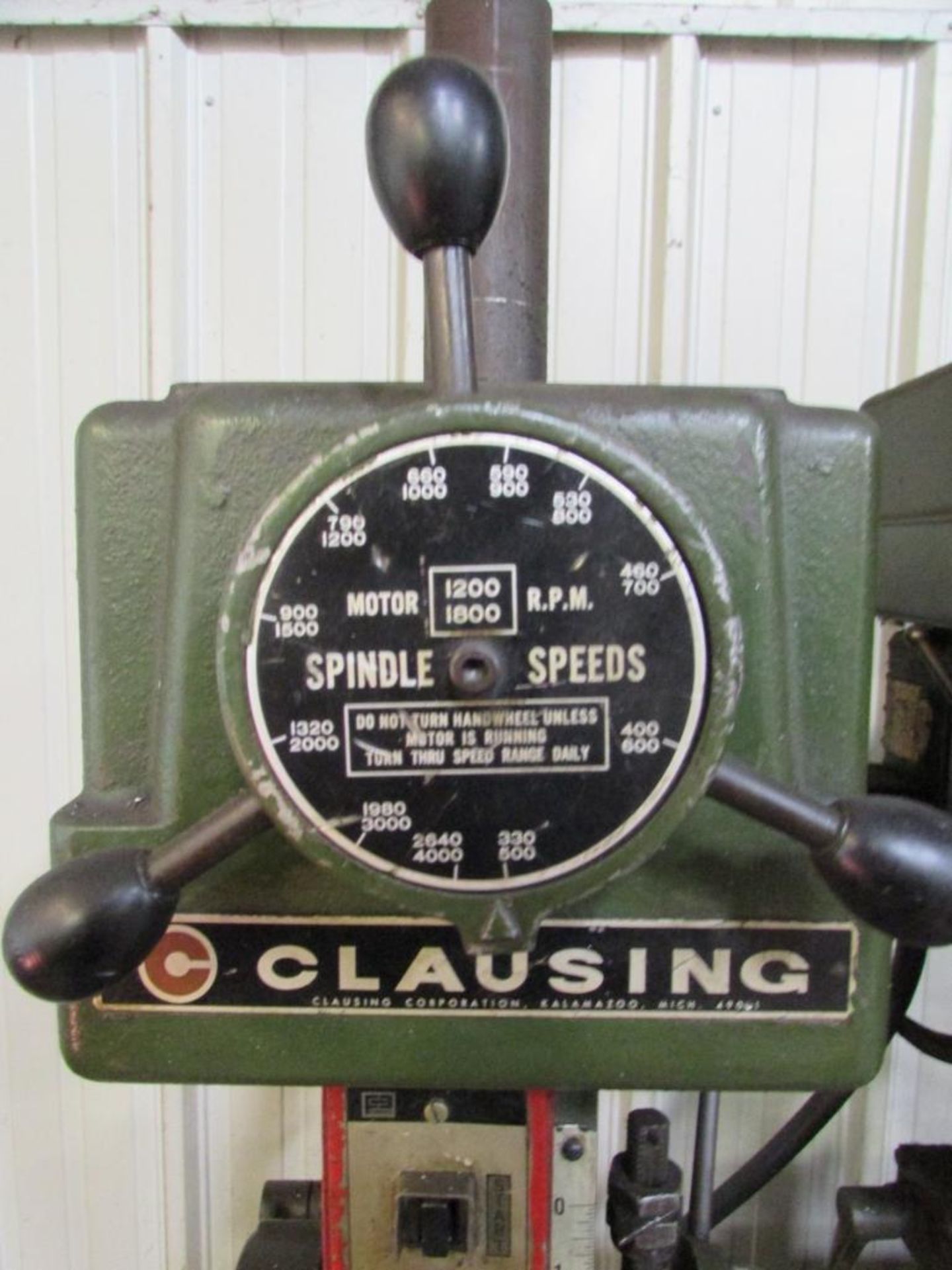 Clausing 14" 4-Head Gang Drill Press, 66"x14" Adjustable Height Table, (2) Clausing Model 1666 Drill - Image 7 of 20