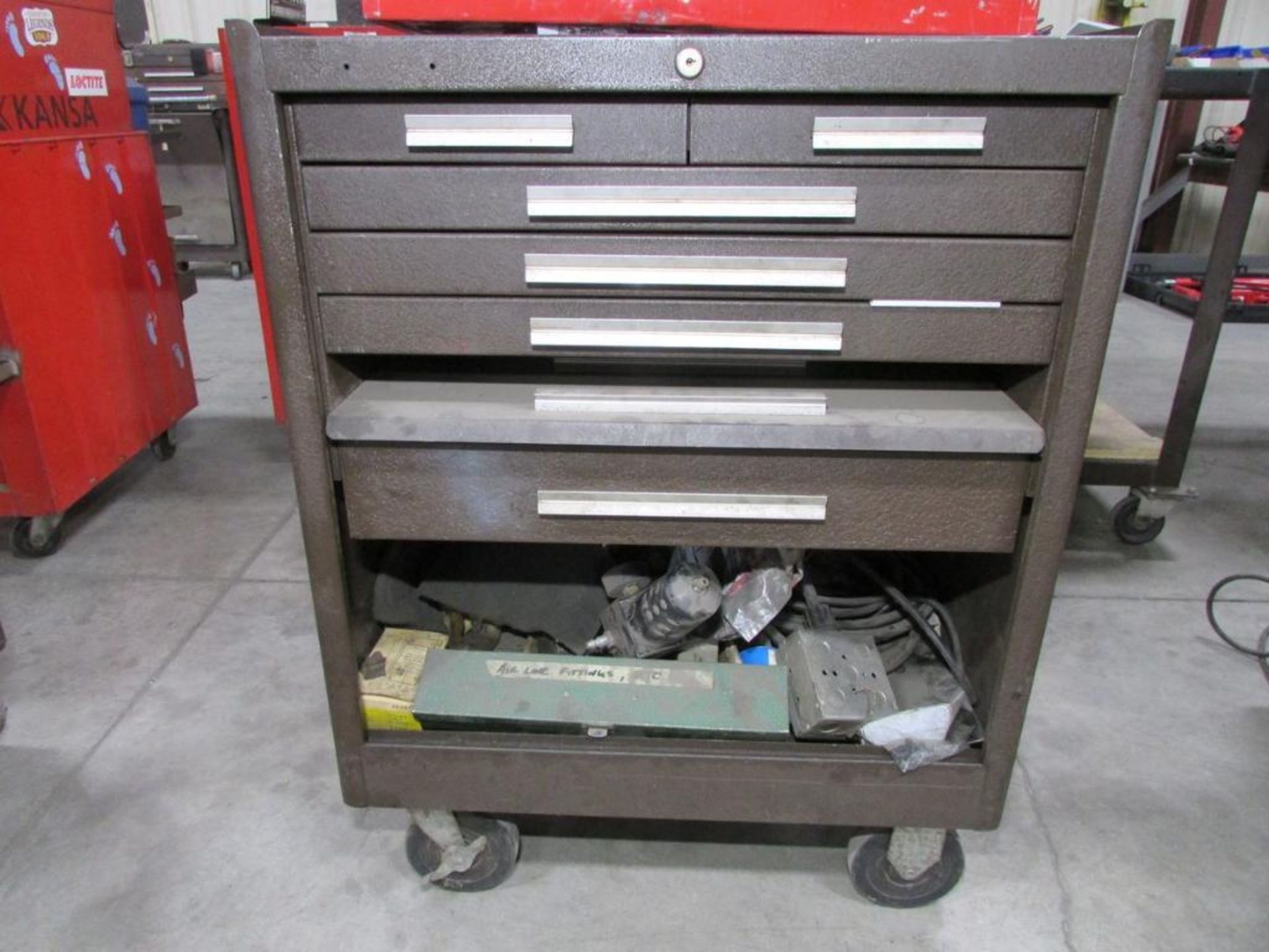 Kennedy 6-Drawer Rolling Tool Box with Open Top Tool Box, Assorted Hand Tools and Contents - Image 2 of 7