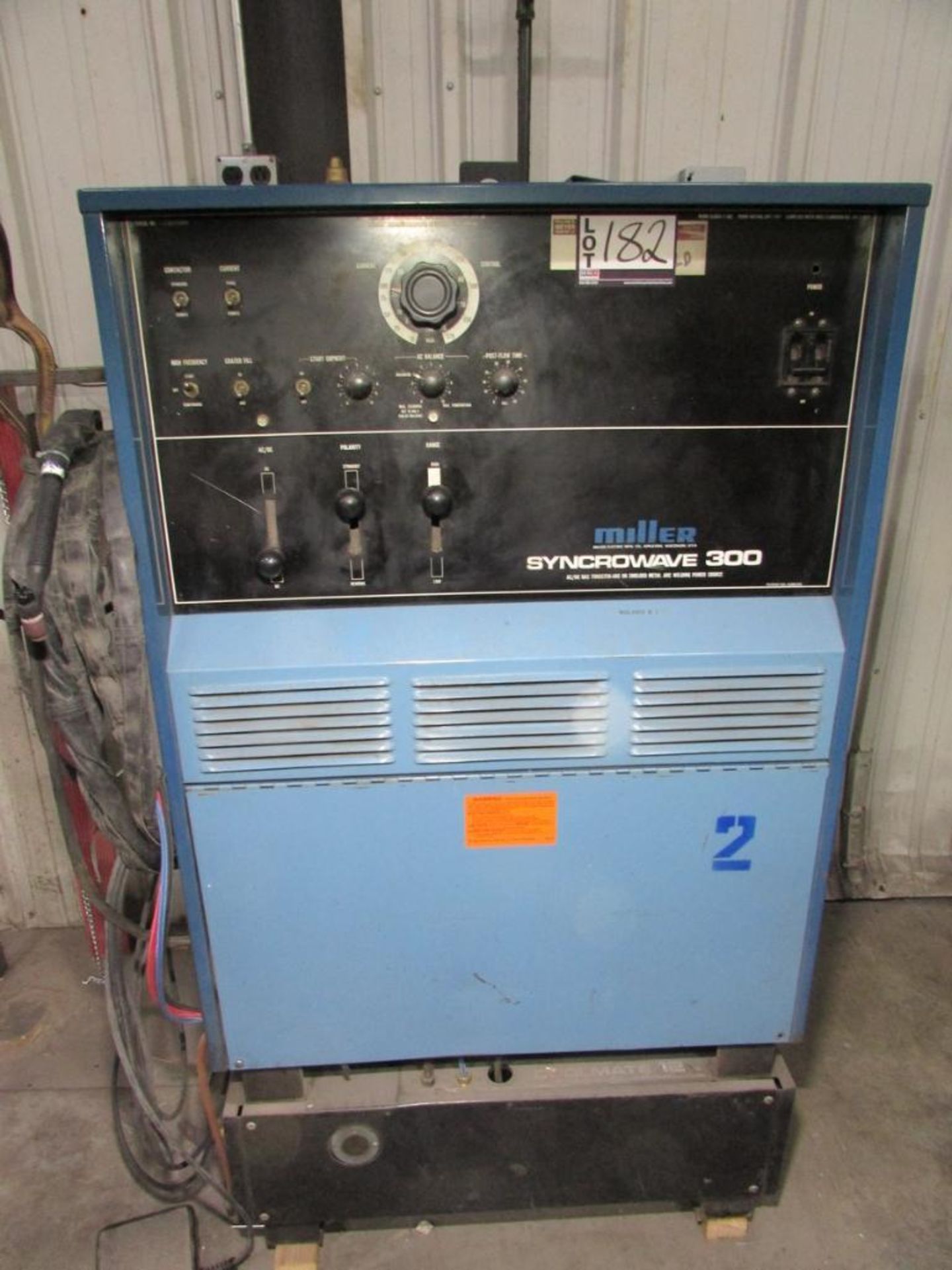 Miller Syncrowave 300 AC/DC Gas Tungsten Arc/Shielded Arc Welding Power Source, with Welding Clamp, - Image 2 of 7