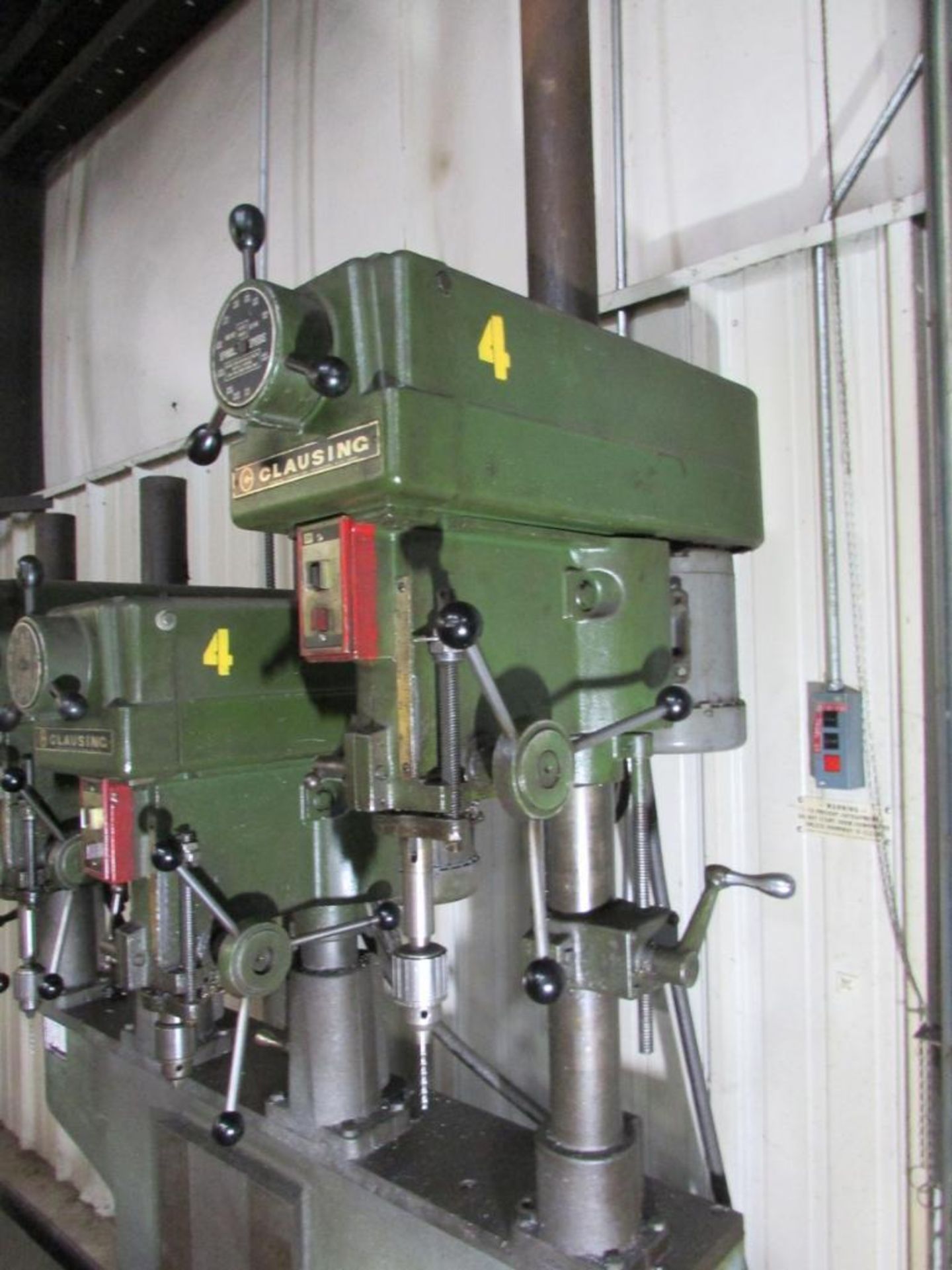 Clausing 14" 4-Head Gang Drill Press, 66"x14" Adjustable Height Table, (2) Clausing Model 1666 Drill - Image 19 of 20