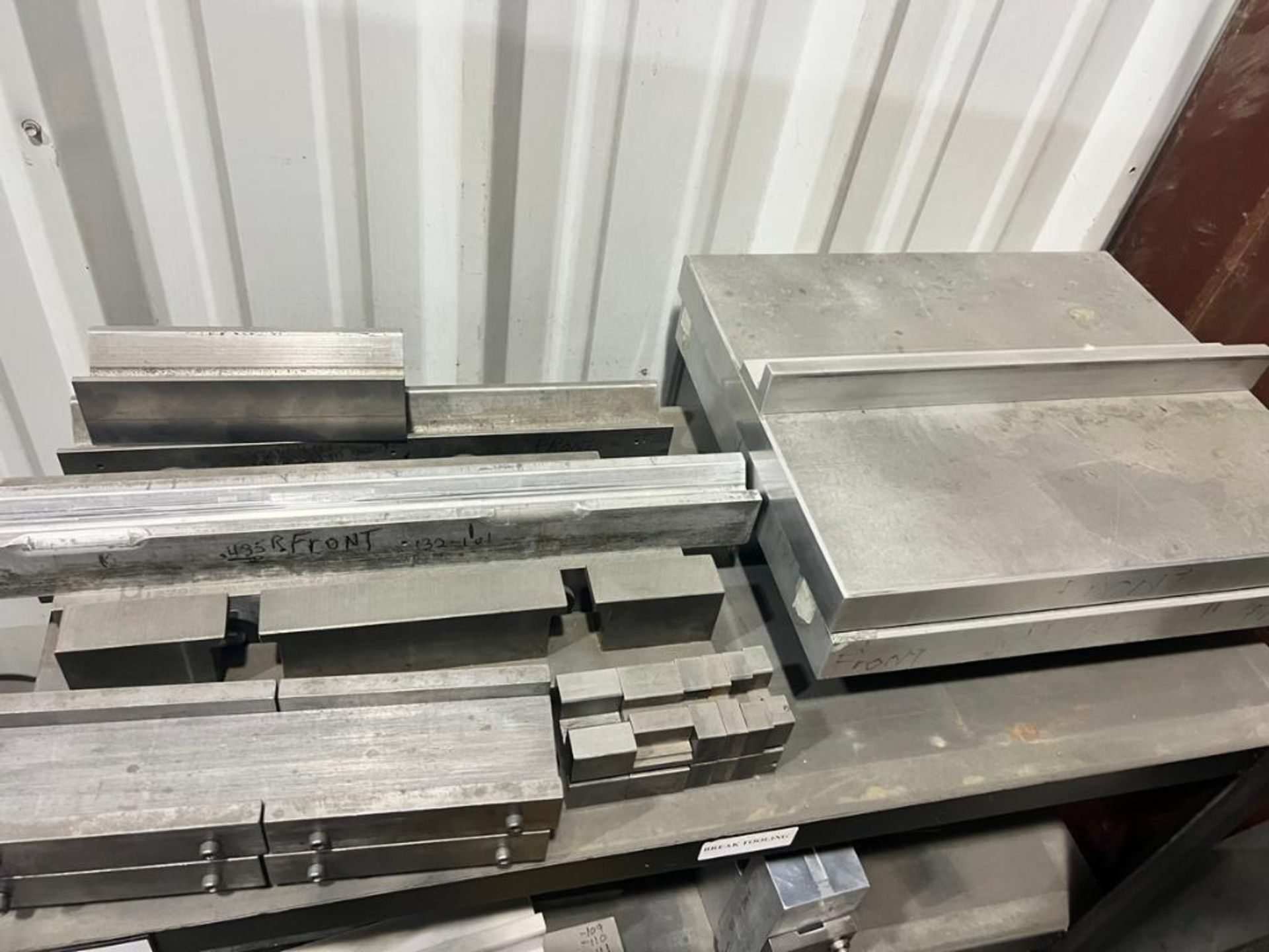 Lot of Assorted Press Brake Tooling On Racks and Cabinet - Image 2 of 15
