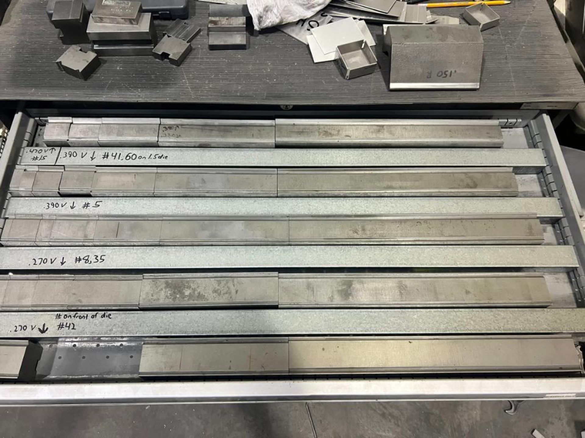 Lot of Assorted Press Brake Tooling On Racks and Cabinet - Image 15 of 15