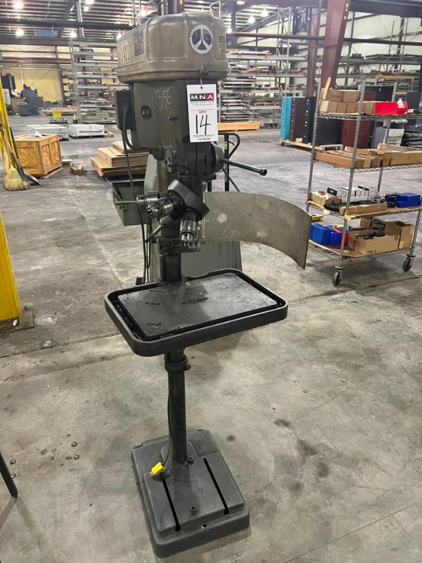Rockwell 15-665 15" Floor Mounted Drill Press. 18"x12" Adjustable Height Table, 4" Stroke with The Q