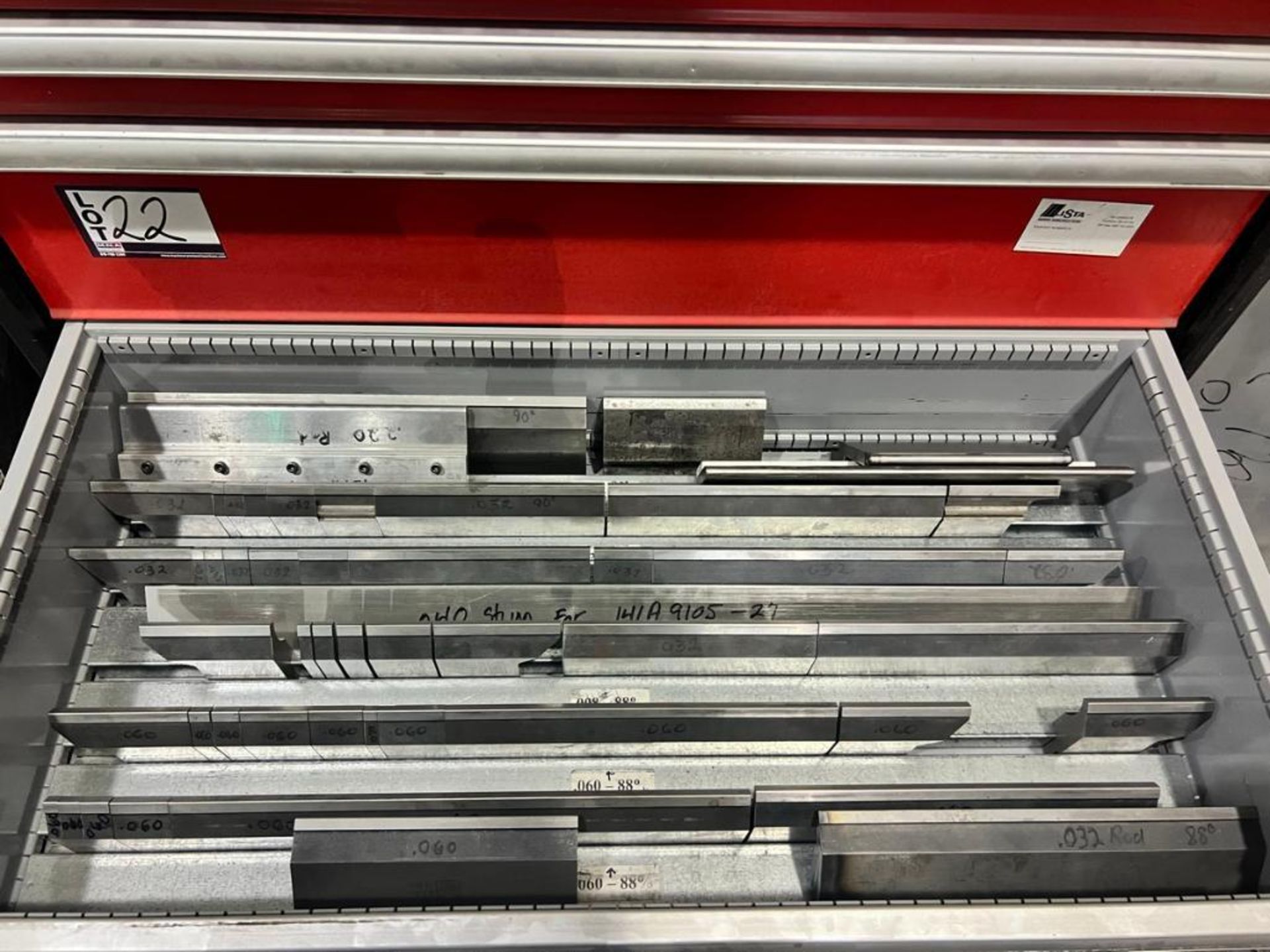 Lot of Assorted Press Brake Tooling On Racks and Cabinet - Image 12 of 15