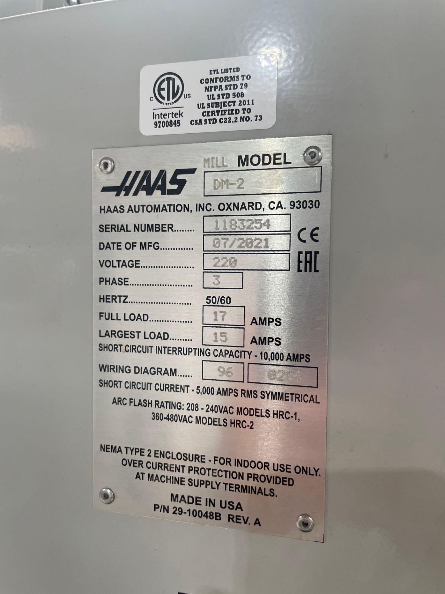 Haas DM-2, 28” x 16” x 15.5” Travels, CT 40, 18+1 SMTC, CTS, WIPS, as New as 2021 - Image 10 of 10