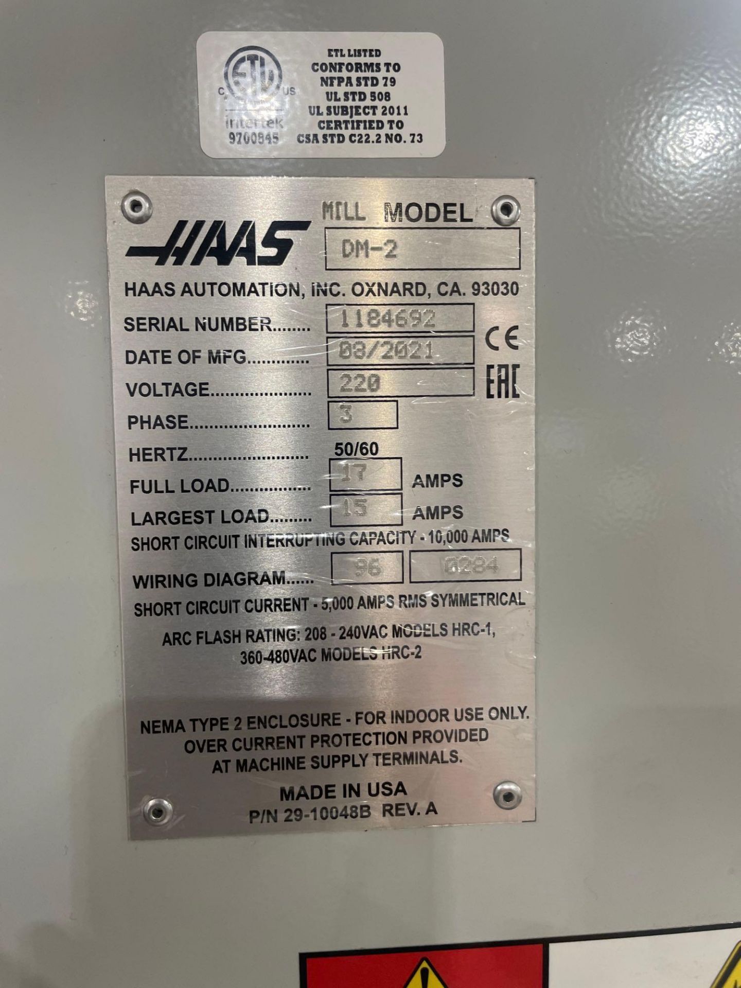 Haas DM-2, 28” x 16” x 15.5” Travels, CT 40, 18+1 SMTC, CTS, WIPS, as New as 2021 - Image 14 of 14