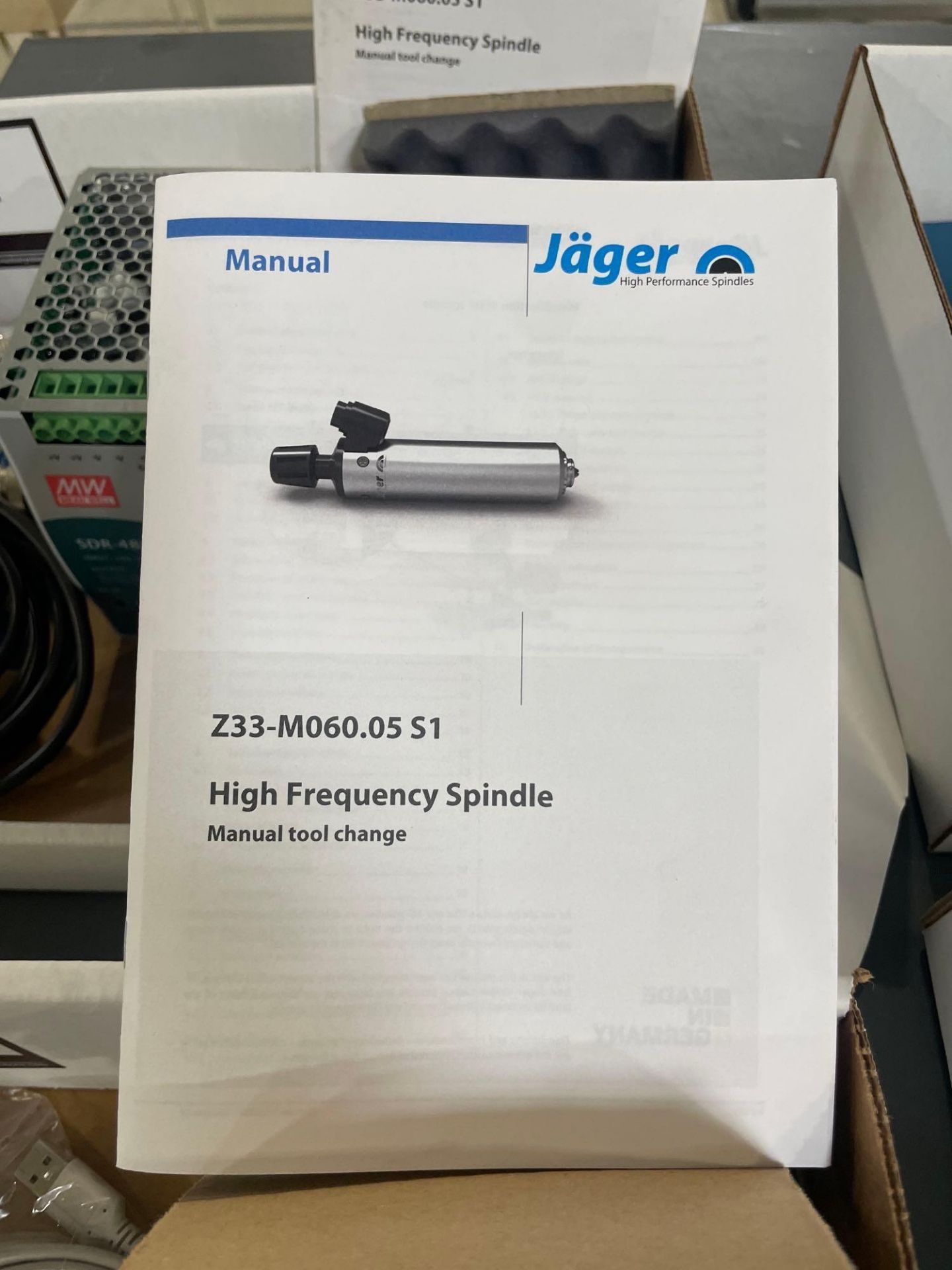 Jager High Frequency Spindle with Power Supply, Frequency Connectors, Converter, and Motor Cables - Image 7 of 7