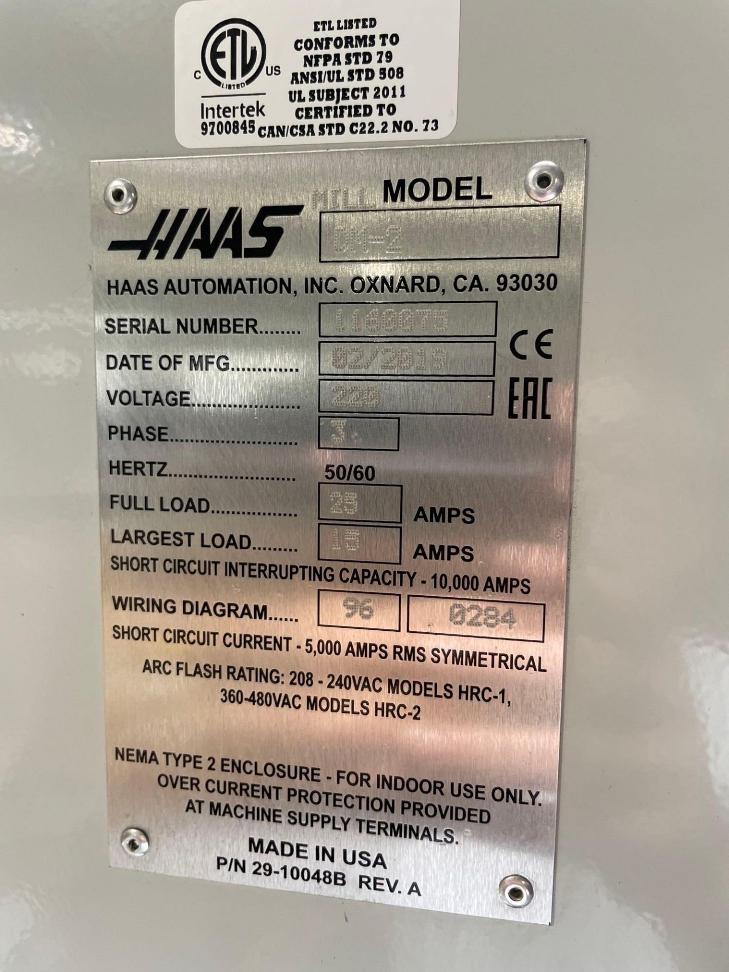 Haas DM-2, 28” x 16” 15.5” Travels, CT 40, 18+1 SMTC, 15K RPM, WIPS, New 2019 - Image 10 of 10