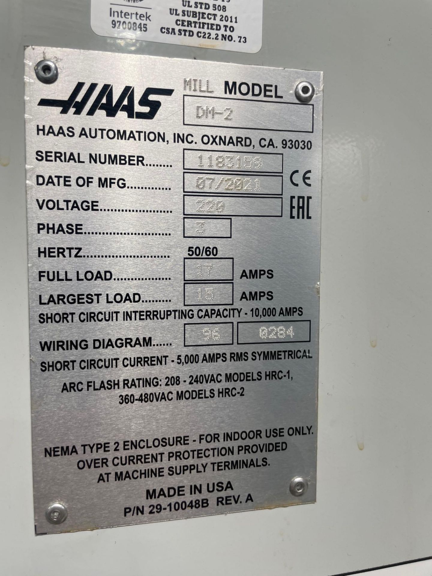 Haas DM-2, 28” x 16” x 15.5” Travels, CT 40, 18+1 SMTC, CTS, WIPS, as New as 2021 - Image 13 of 13