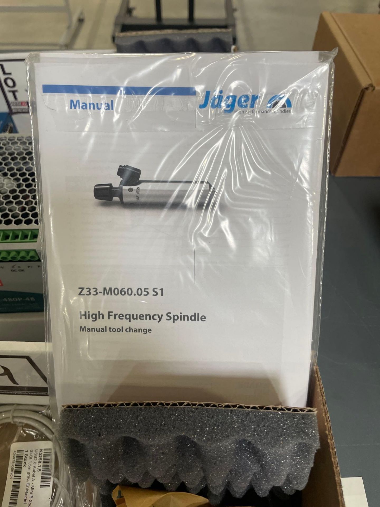 Jager High Frequency Spindle with Power Supply, Frequency Connectors, Converter, and Motor Cables - Image 6 of 6