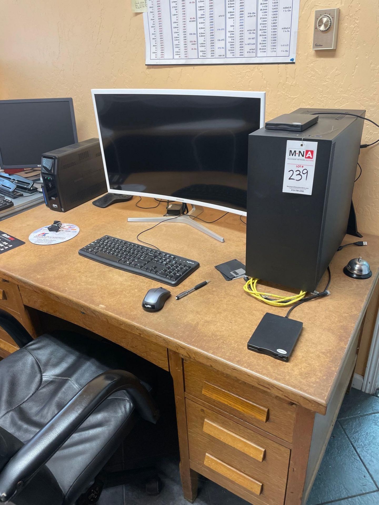 Computer, Monitor, and Desk