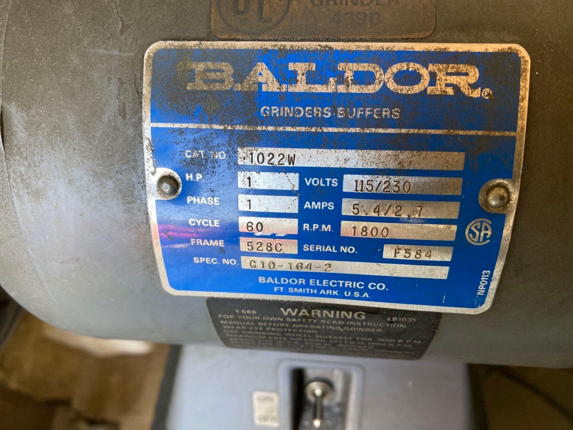 Baldor 1HP Tool Cutter Grinder - Image 4 of 4