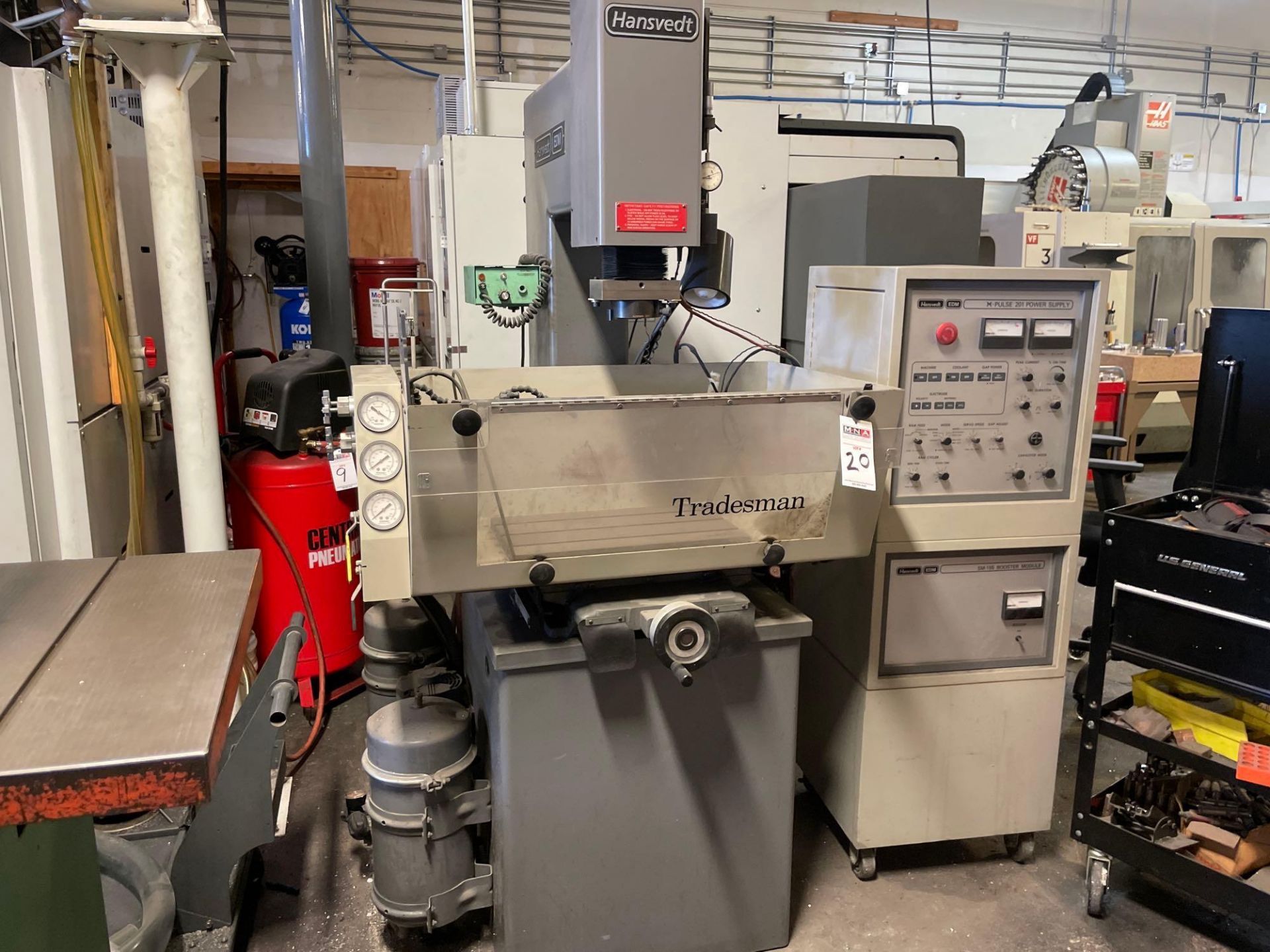 Hansvedt Tradesman SM-155 Sinker EDM, C axis, DRO with EDM Roto Bore Cutting Head and Extra Parts - Image 3 of 16