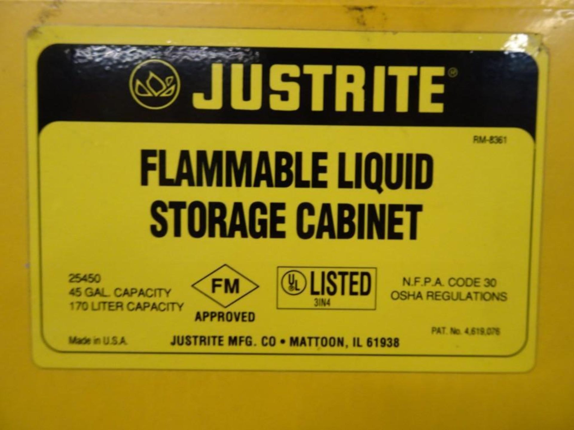 Justrite 25450 45 Gallon Capacity Flammable Storage Cabinet - Image 2 of 2