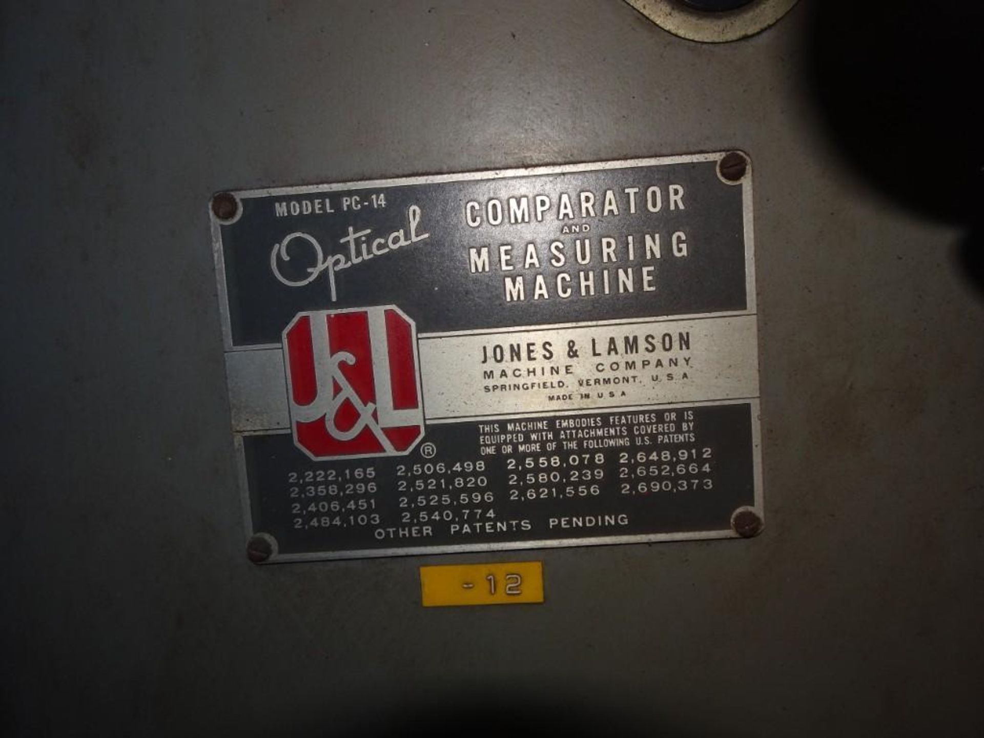 J&L PC-14 Pedestal Optical Comparator - Image 2 of 3