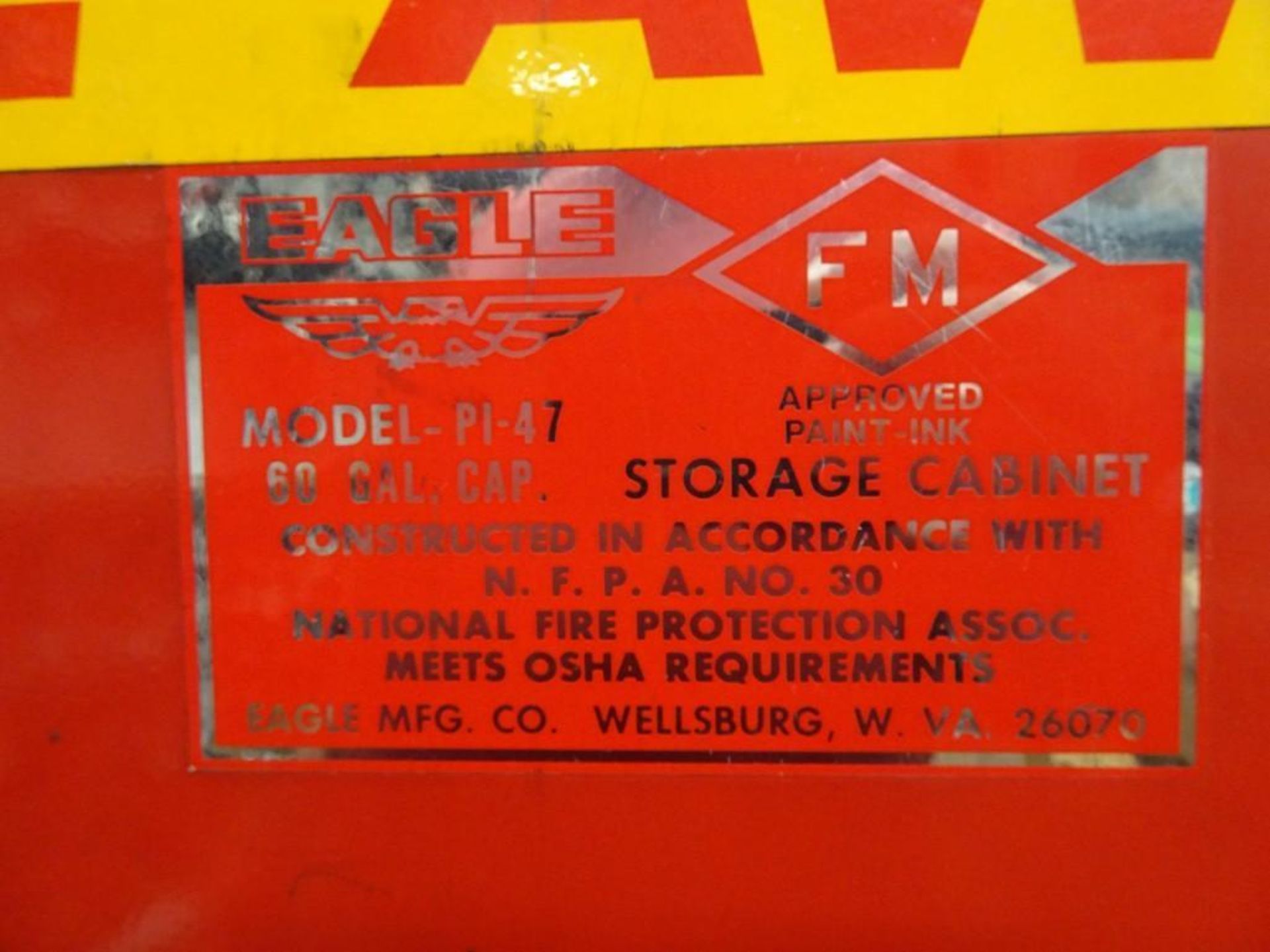 Eagle PI-47 60 Gallon Capacity Flammable Storage Cabinet - Image 2 of 2