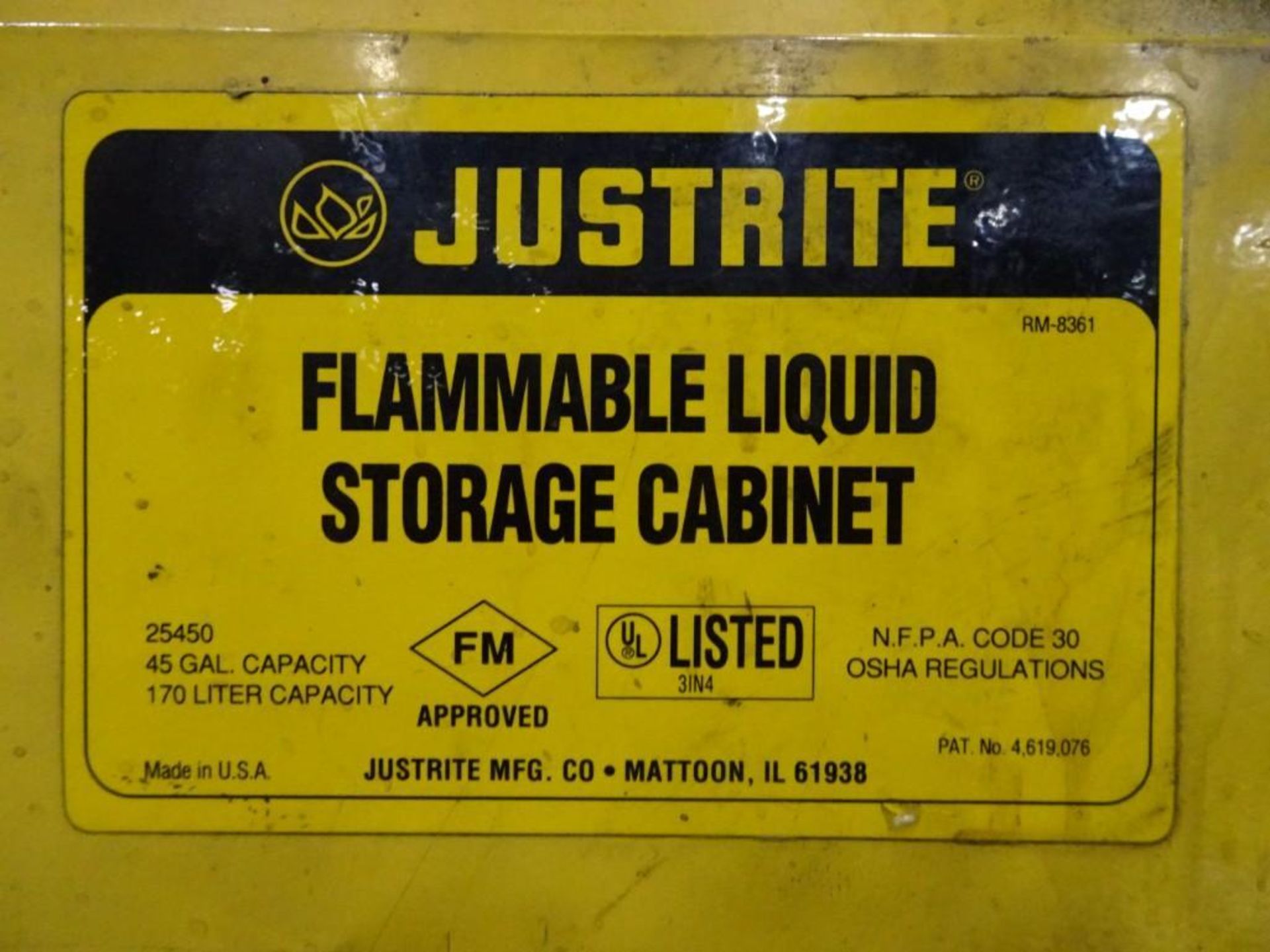 Justrite 25450 45 Gallon Capacity Flammable Storage Cabinet - Image 2 of 2