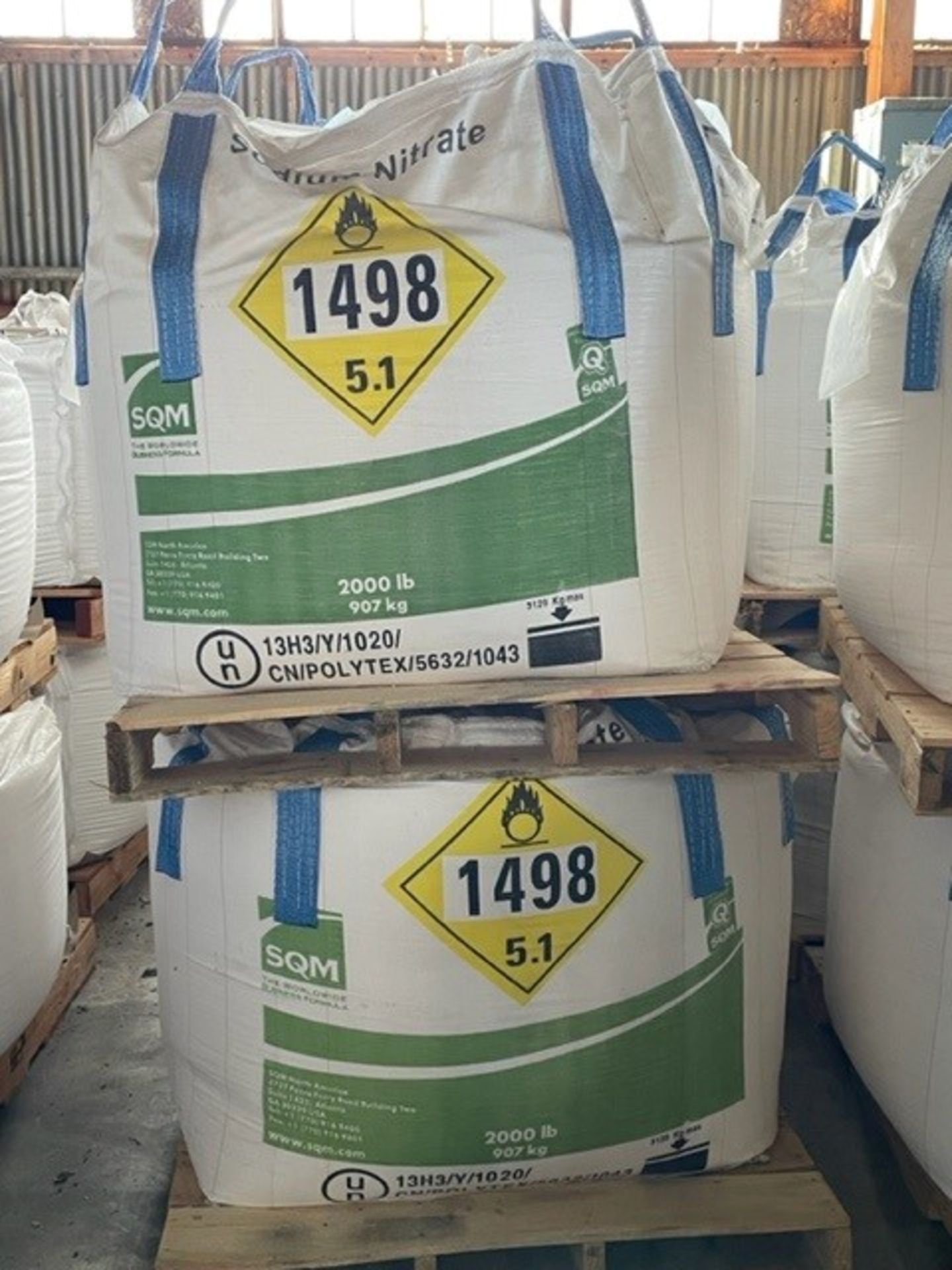Sodium Nitrate – (17) 2,000 lbs Super Sacks DHS Control – CFATS Program Item