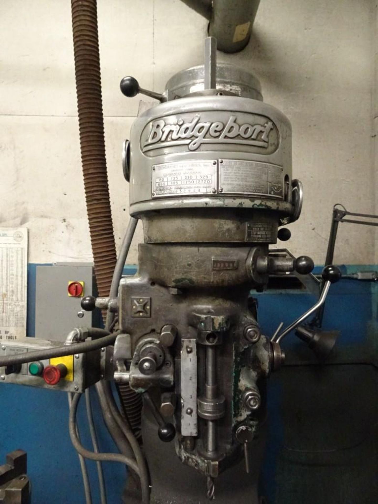 Bridgeport O362 1 HP Mill 3 ph, 1420/1730 RPM - Image 2 of 4