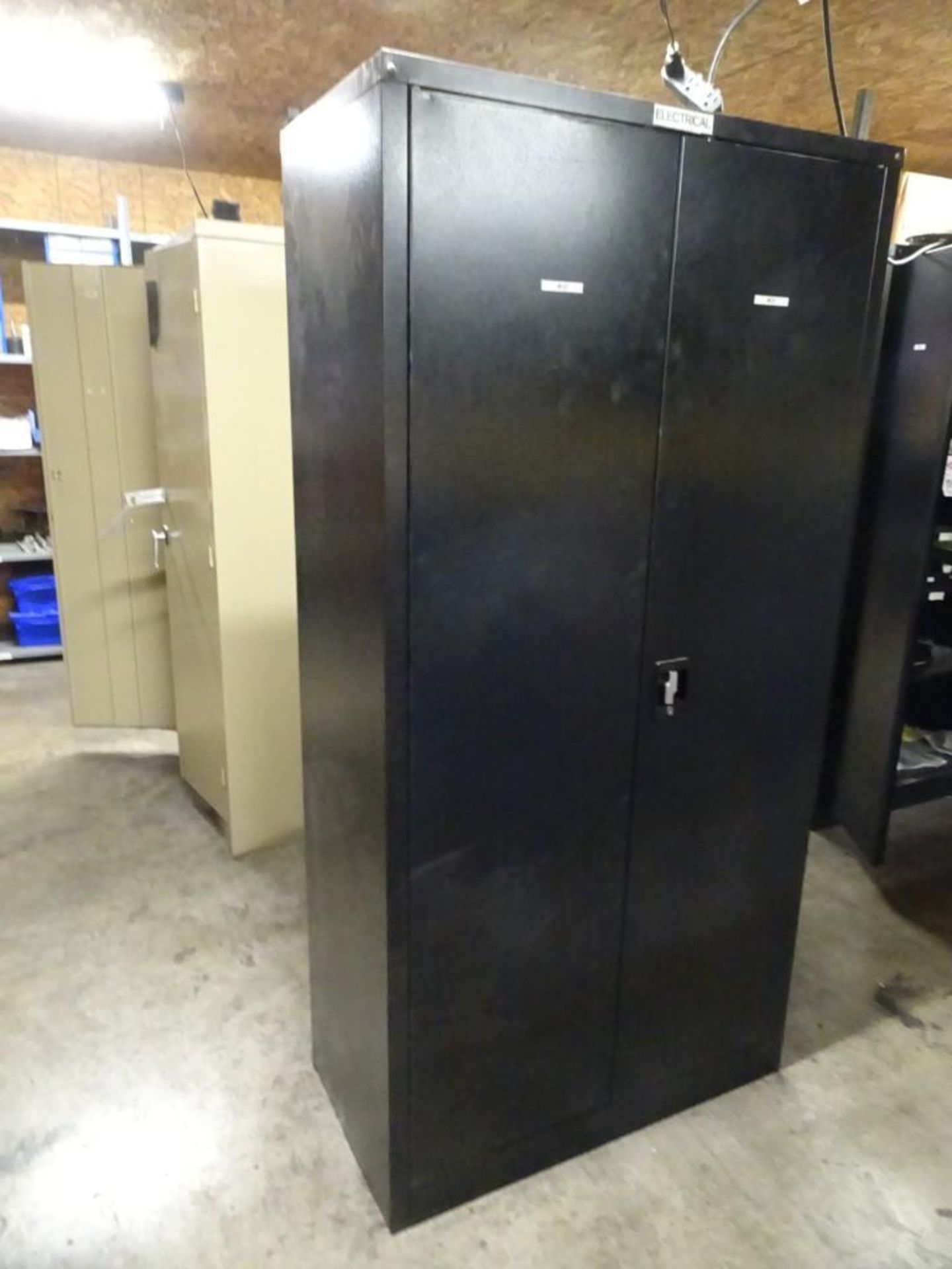 (6) 2 Door Storage Cabinets w/ Spare Parts Consisting of: Belts, Fans, Fuses, Wire, and Valves