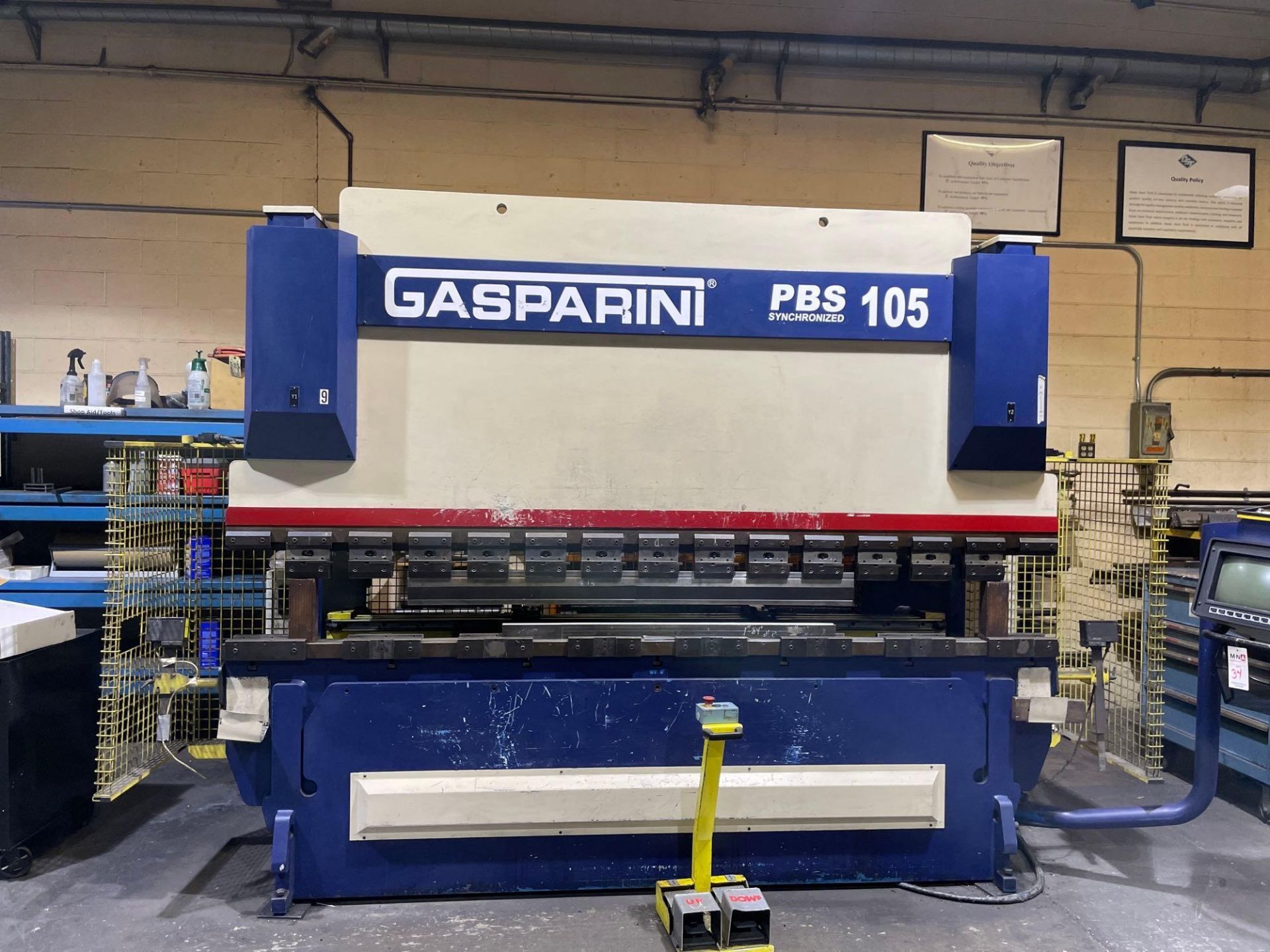 105 Ton x 118” Gasparini PBS 105/3000 CNC Press Brake, 4 Axis, Dealem contro, New 1999