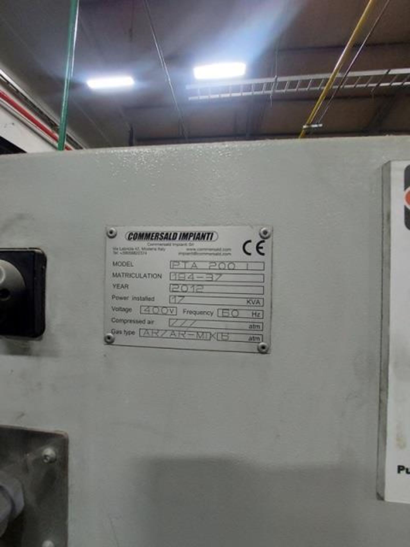 COMMERSALD IMPIANTI PTA200 ROT PTA WELDING CLADDING SYSTEM, S/N 187-09, NEW 2013 - Image 8 of 9