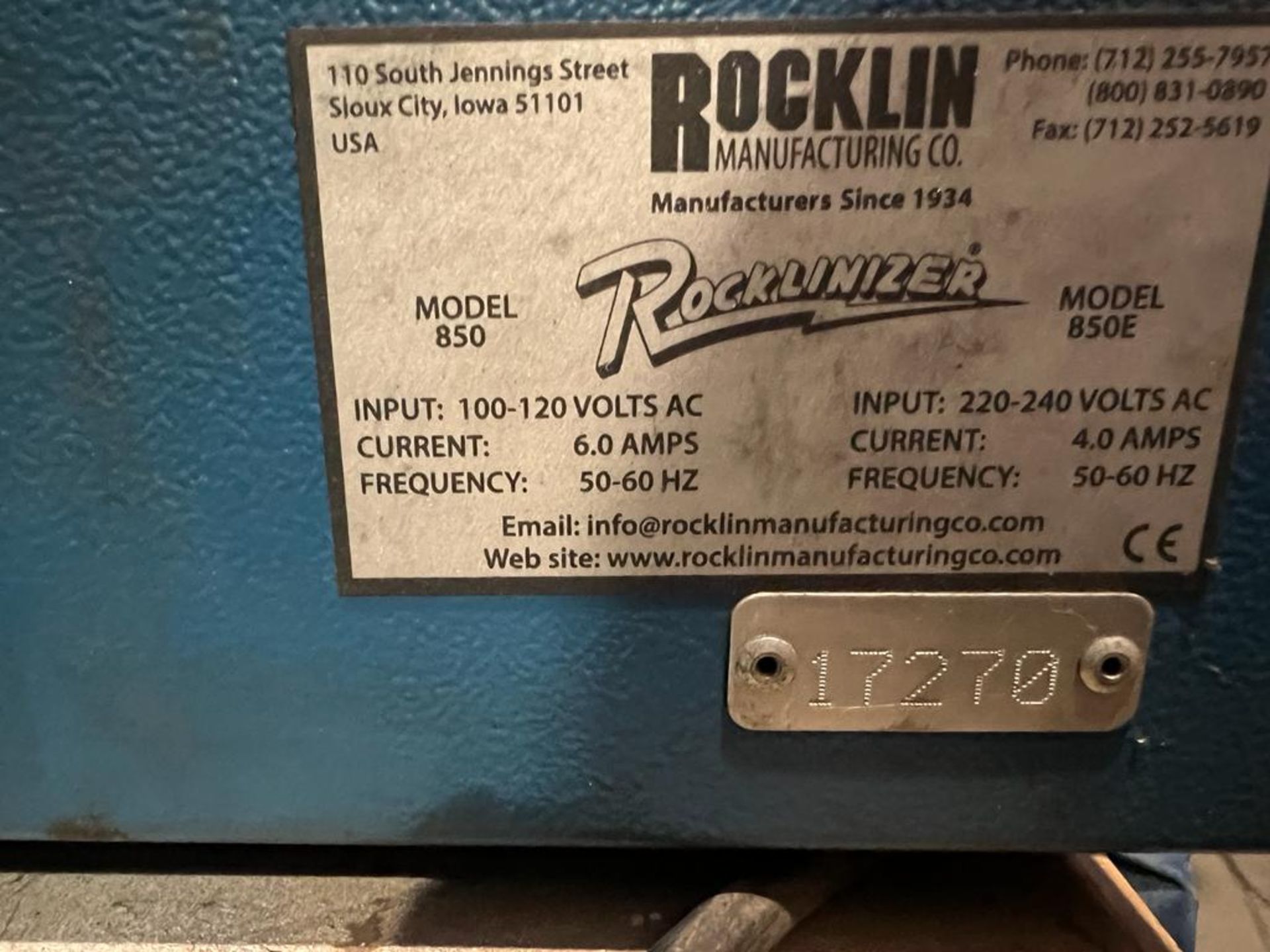 ROCKLINIZER 850E CARBIDE APLICATION EQUIPMENT, S/N 17270 - Image 6 of 6