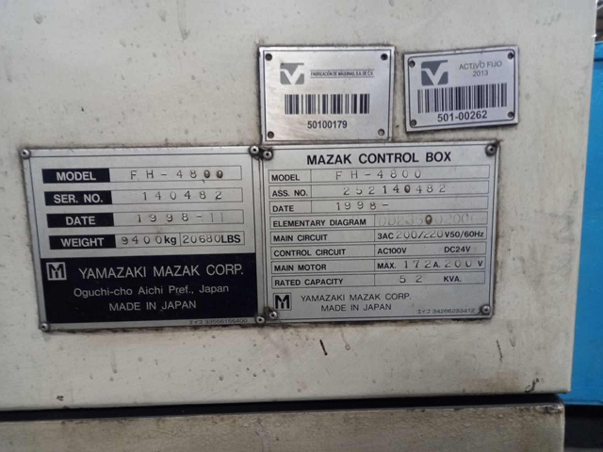 MAZAK FH-4800 HORIZONTAL MACHINING CENTER, S/N 140482, NEW 1998 - Image 14 of 14