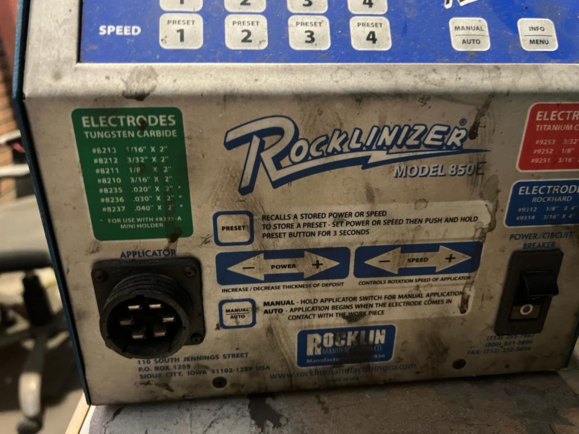 ROCKLINIZER 850E CARBIDE APLICATION EQUIPMENT, S/N 17270 - Image 4 of 6