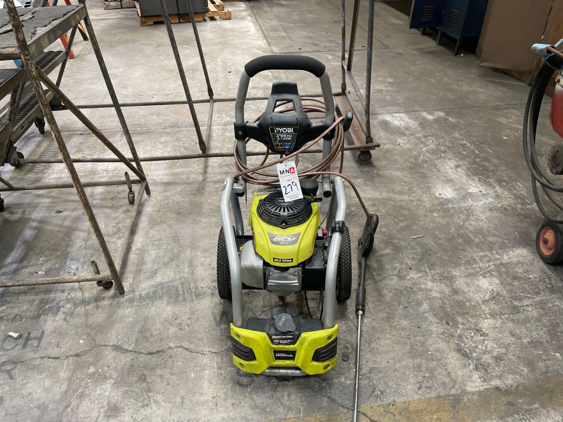 Ryobi GCV 190 Pressure Washer, 3100 PSI, 2.5 GPM, Gas Powered Honda Motor