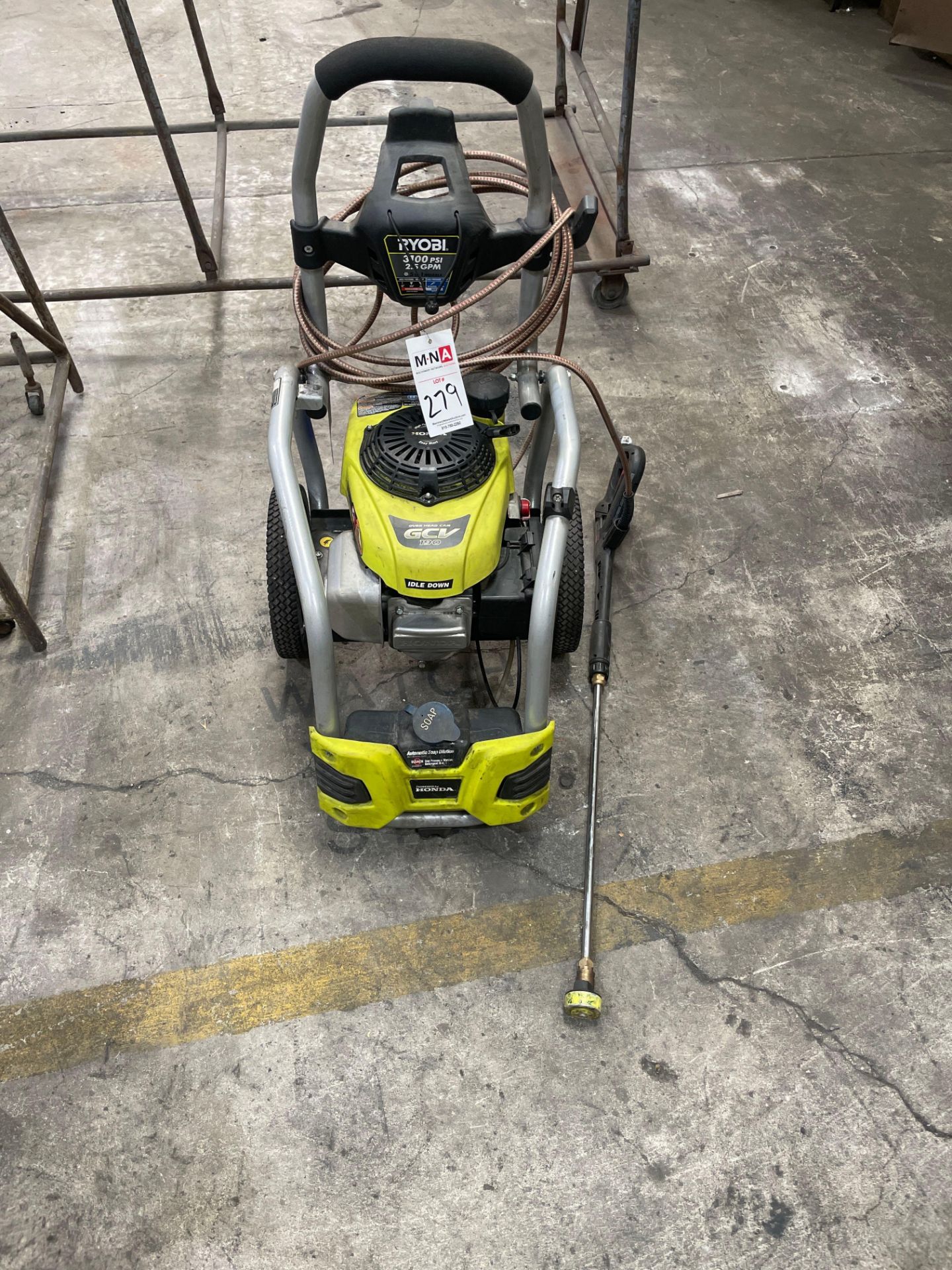 Ryobi GCV 190 Pressure Washer, 3100 PSI, 2.5 GPM, Gas Powered Honda Motor - Image 4 of 5