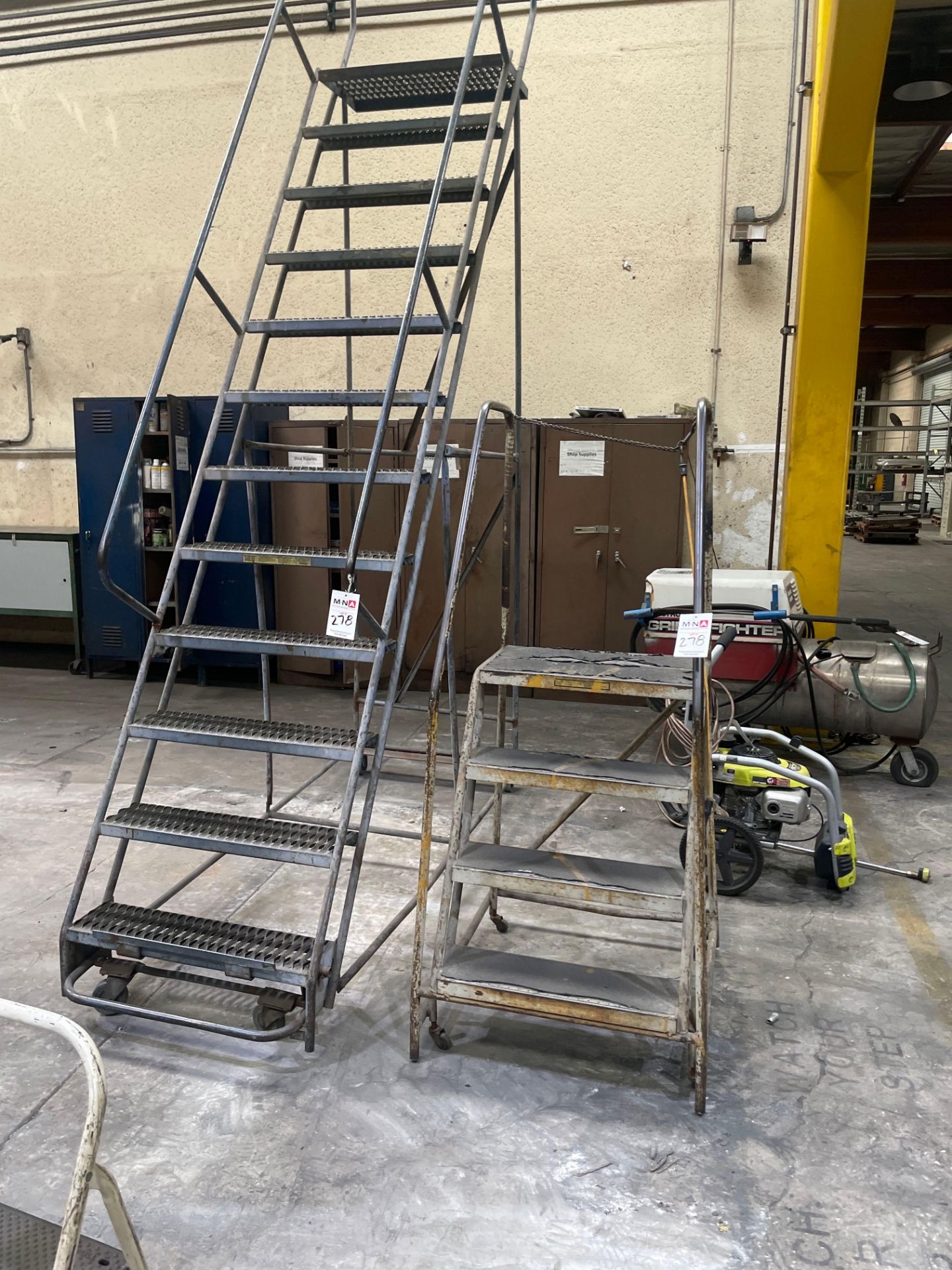 (2) Rolling Shop Ladders