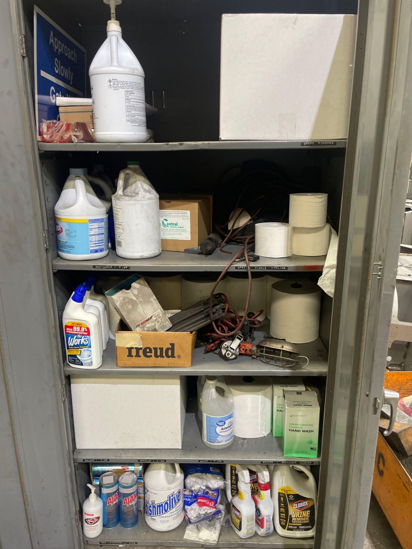 2 Door Cabinet with Misc. Janitorial Supplies - Image 2 of 2