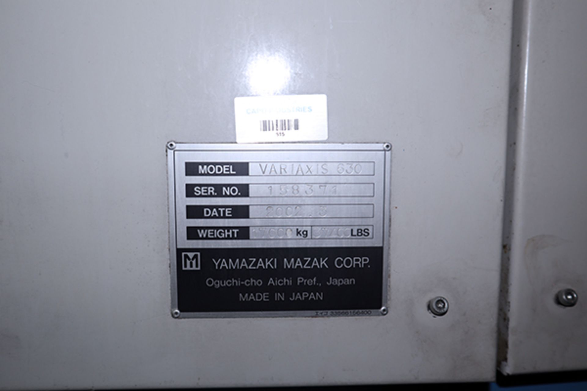 Mazak Variaxis 630 5-Axis Vertical Machining Center (2002) - Image 12 of 17