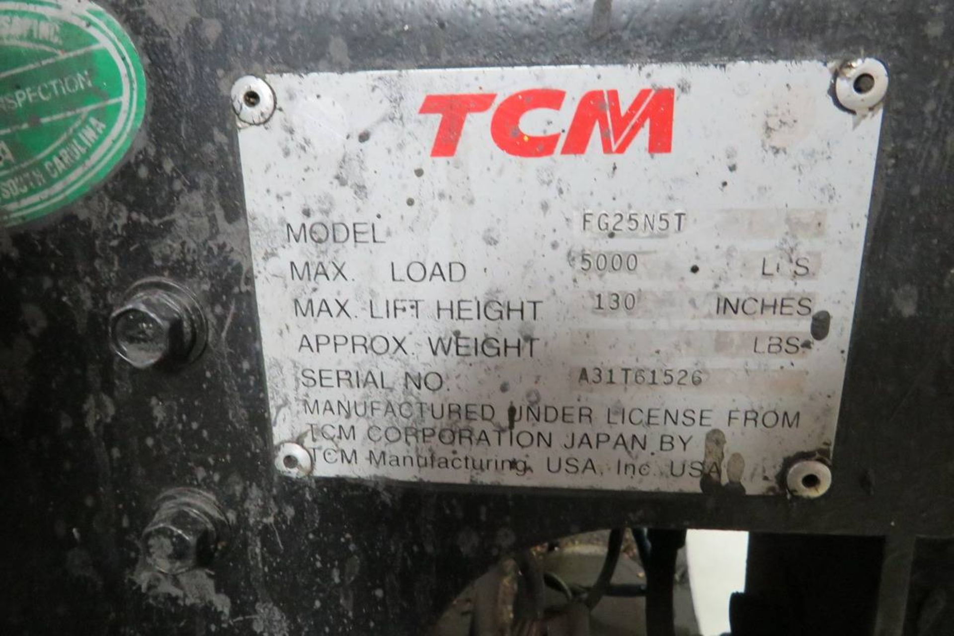 TCM FG25N5T Propane Forklift - Image 7 of 7