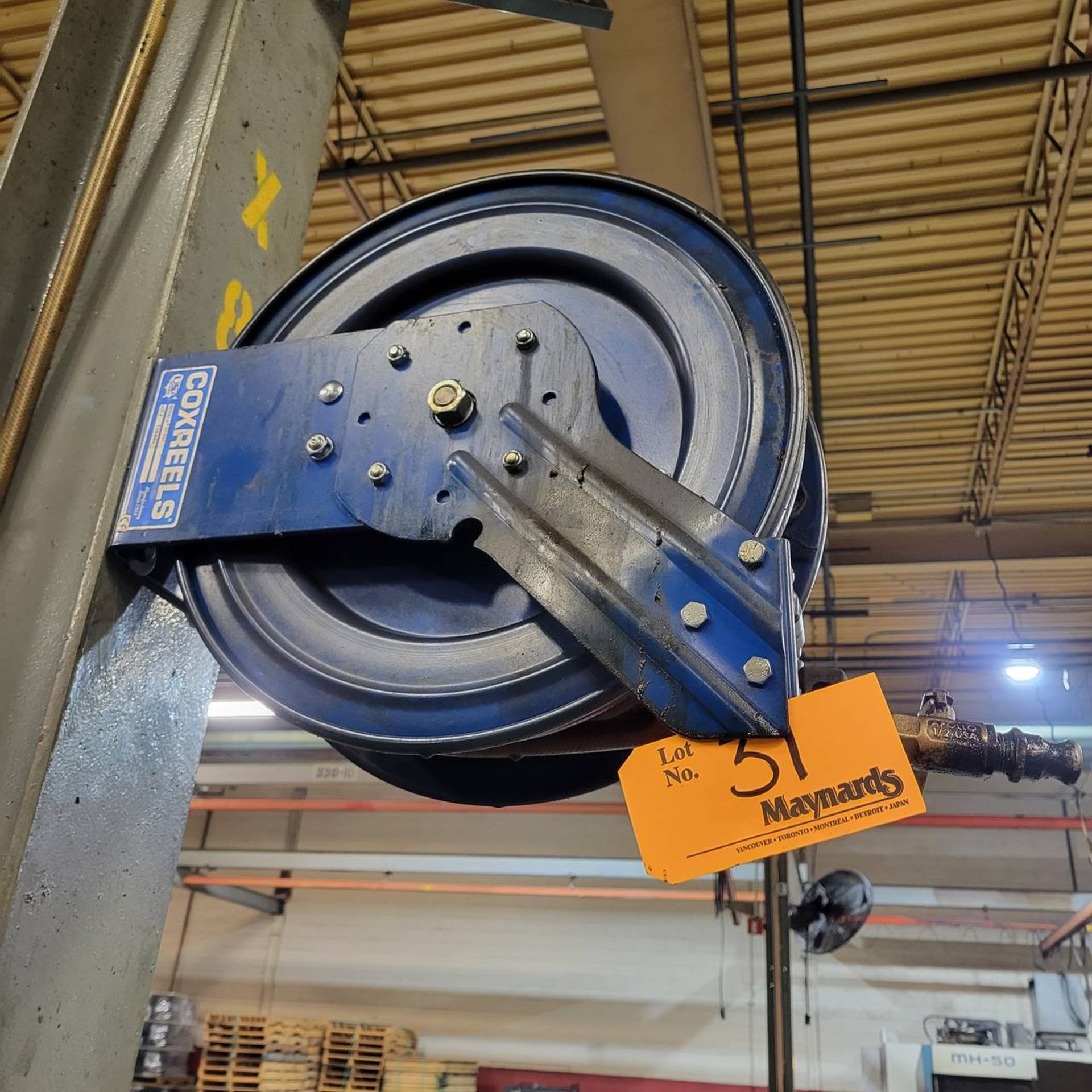 Coxreels Blue retractable air hose reel